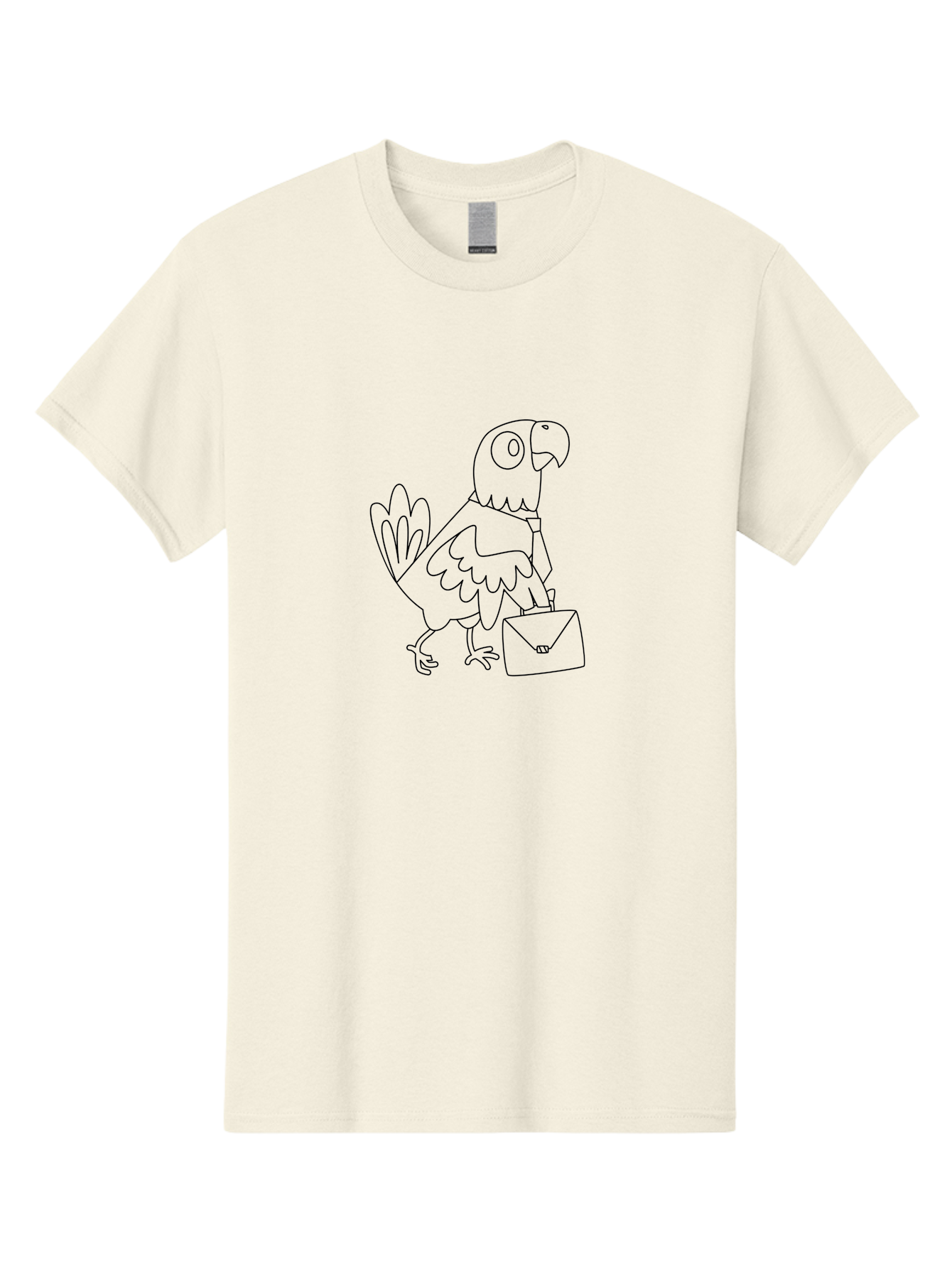 Parrot-With-Envelope-1 Men'S Graphic Tee, 100% Cotton, Comfortable Casual Summer Wear, Machine Washable, Parrot With Envelope, Bird Delivering Mail, Cartoon Character, Simple Line Art, Humorous Illustration, Mail Delivery, Funny Parrot, Aab869
