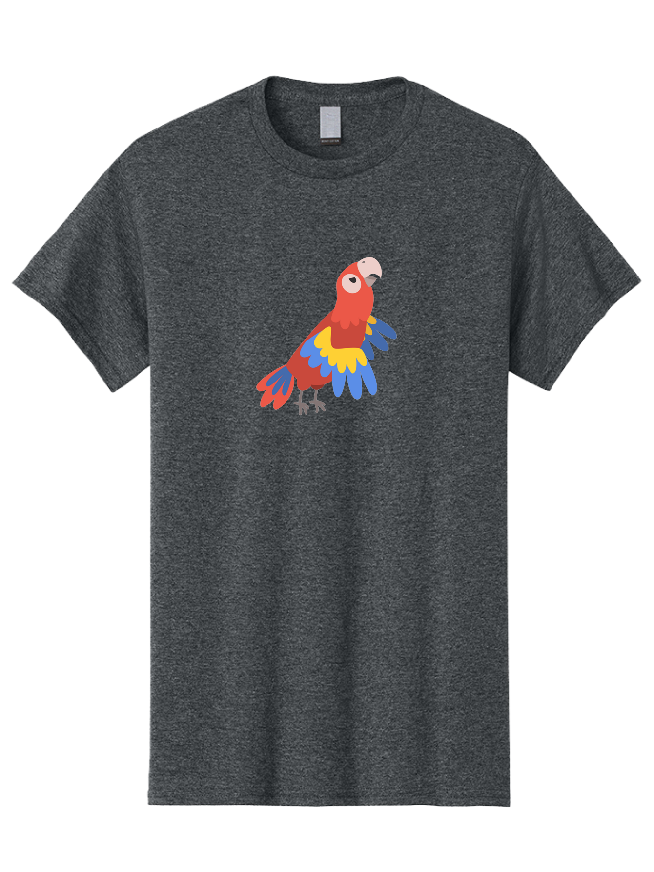Red-Parrot-4 Men'S Graphic Tee, 100% Cotton, Comfortable Casual Summer Wear, Machine Washable, Colorful Parrot, Vibrant Red, Blue And Yellow Feathers, Cartoon Bird, Tropical Wildlife, Exotic Pet, Playful Creature, Fun Illustration Aab880