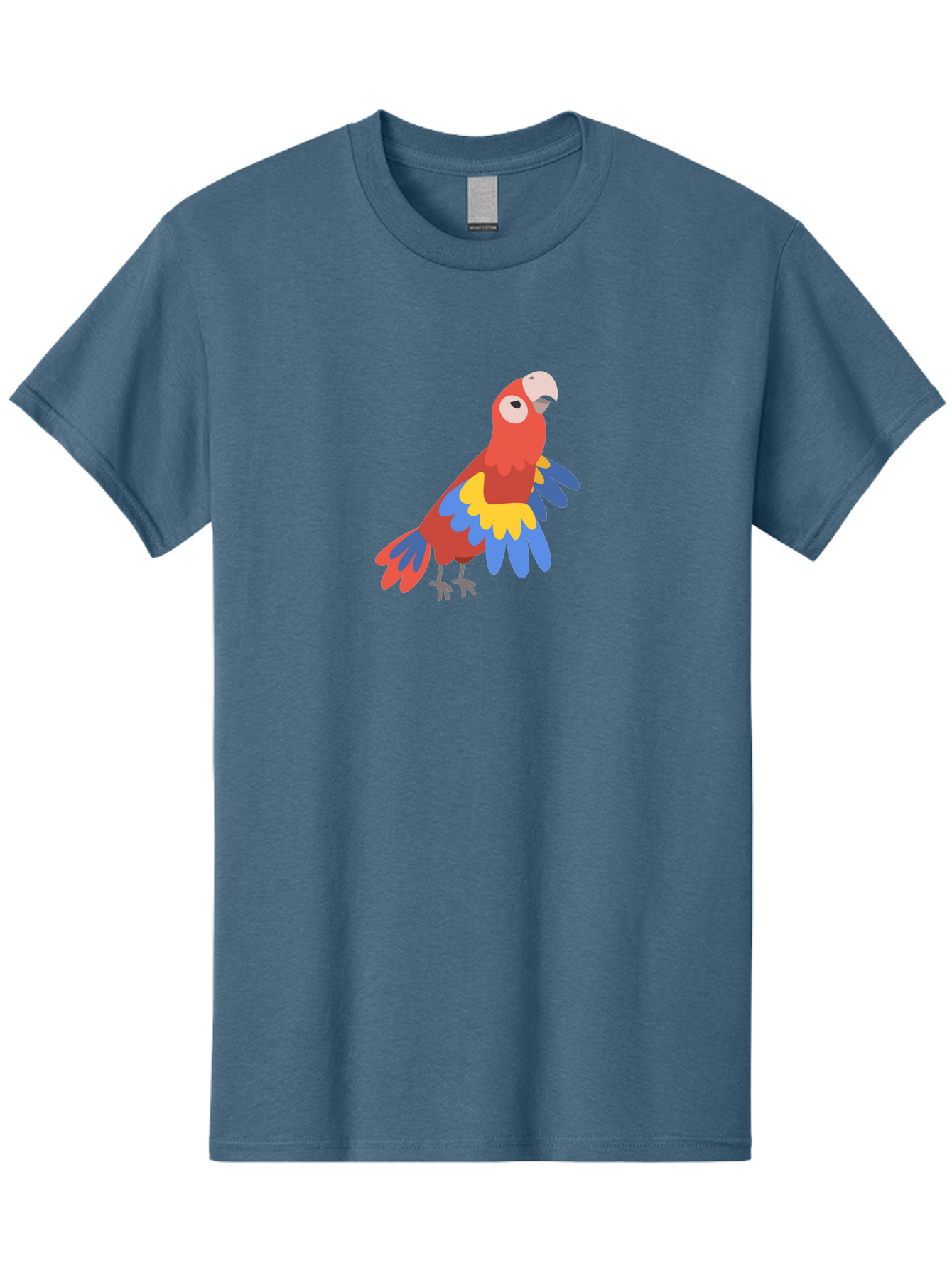Red-Parrot-4 Men'S Graphic Tee, 100% Cotton, Comfortable Casual Summer Wear, Machine Washable, Colorful Parrot, Vibrant Red, Blue And Yellow Feathers, Cartoon Bird, Tropical Wildlife, Exotic Pet, Playful Creature, Fun Illustration Aab880