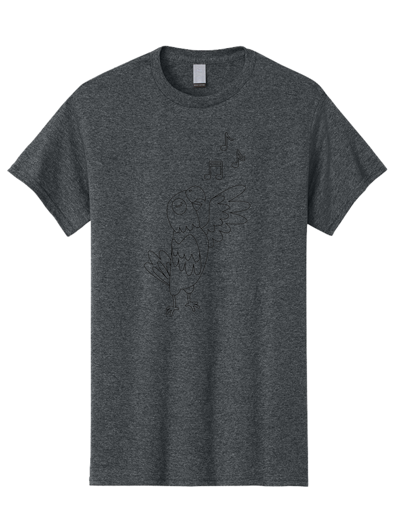 Singing-Parrot-3 Men'S Graphic Tee, 100% Cotton, Comfortable Casual Summer Wear, Machine Washable, Parrot Singing, Musical Notes, Cartoon Bird, Whimsical Design, Playful Illustration, Music Lover, Bird Enthusiast, Creative Art Aab886
