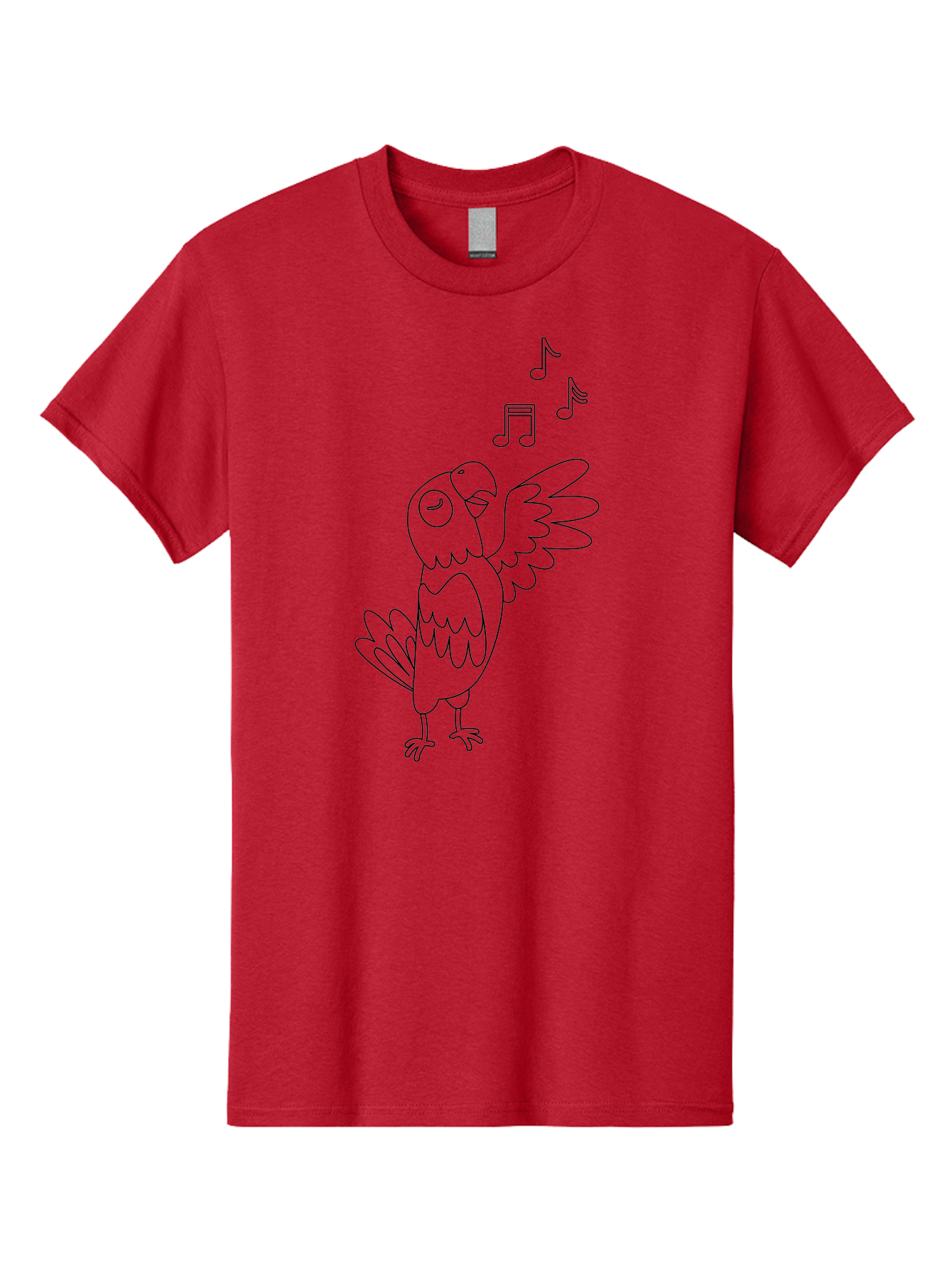 Singing-Parrot-3 Men'S Graphic Tee, 100% Cotton, Comfortable Casual Summer Wear, Machine Washable, Parrot Singing, Musical Notes, Cartoon Bird, Whimsical Design, Playful Illustration, Music Lover, Bird Enthusiast, Creative Art Aab886