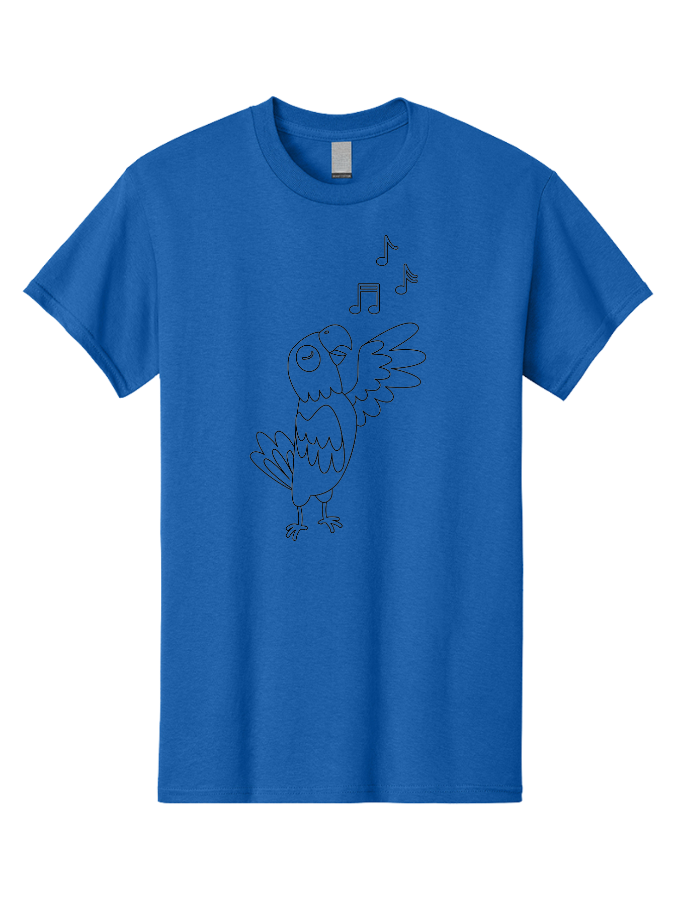 Singing-Parrot-3 Men'S Graphic Tee, 100% Cotton, Comfortable Casual Summer Wear, Machine Washable, Parrot Singing, Musical Notes, Cartoon Bird, Whimsical Design, Playful Illustration, Music Lover, Bird Enthusiast, Creative Art Aab886
