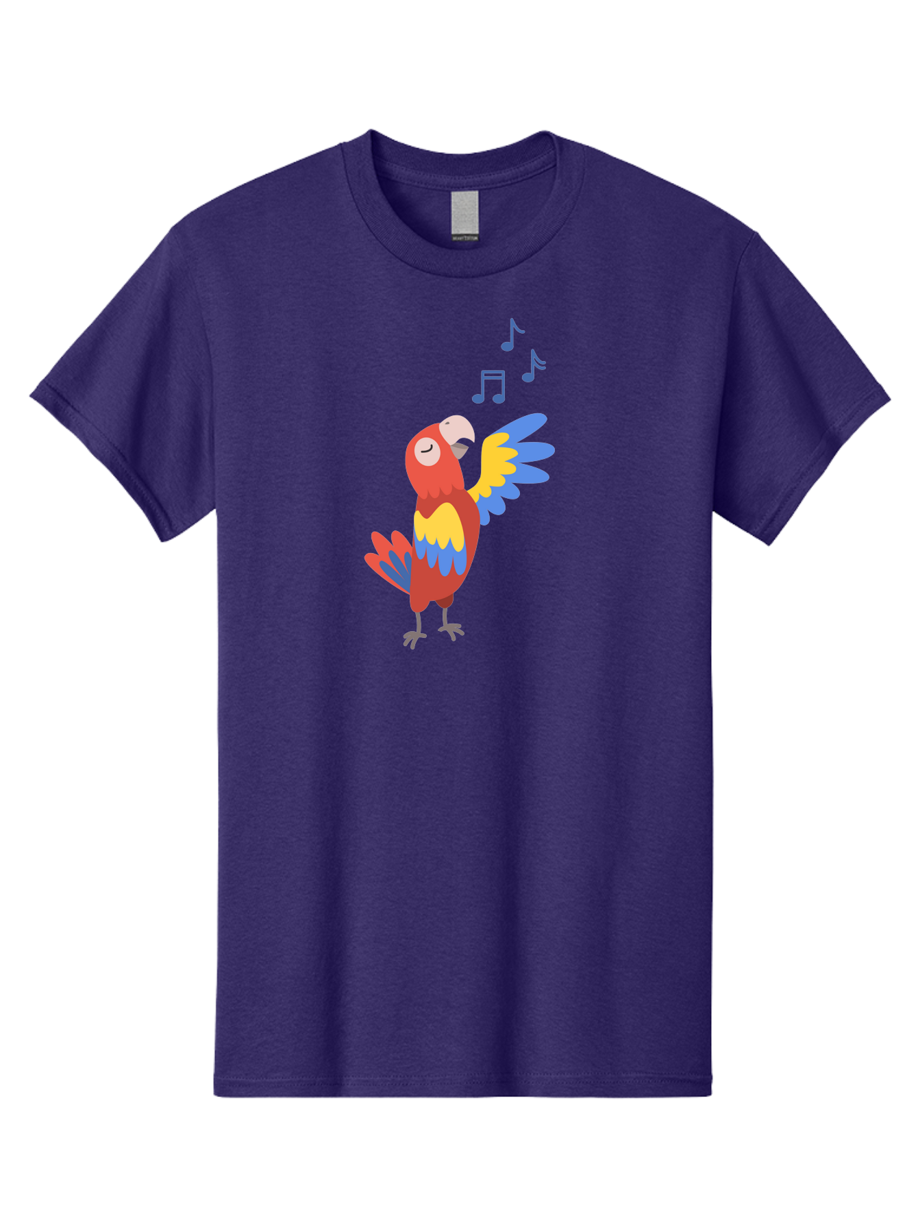 Singing-Parrot Men'S Graphic Tee, 100% Cotton, Comfortable Casual Summer Wear, Machine Washable, Colorful Parrot, Singing Bird, Vibrant Plumage, Tropical Bird, Happy Atmosphere, Melodic Sounds, Bird Song, Joyful Creature Aab887