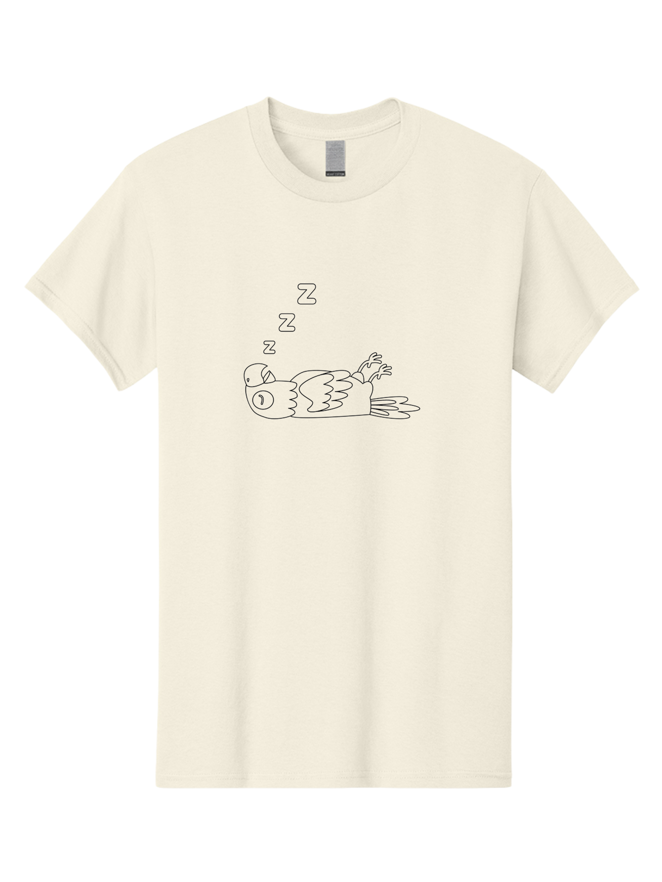 Sleeping-Parrot-2 Men'S Graphic Tee, 100% Cotton, Comfortable Casual Summer Wear, Machine Washable, Sleeping Parrot, Cartoon Bird, Resting Animal, Peaceful Scene, Sleeping Creature, Zzz, Dreamy Atmosphere, Relaxed Parrot, Cute Illustration Aab889