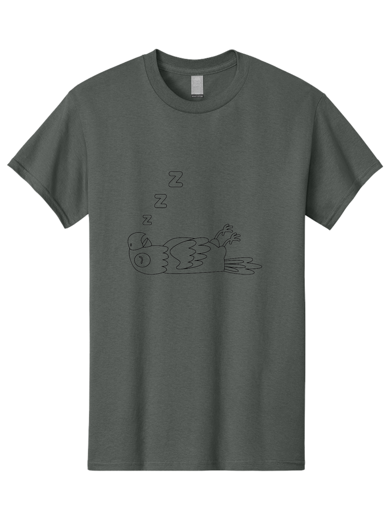 Z-Z-Z-Bird Men'S Graphic Tee, 100% Cotton, Comfortable Casual Summer Wear, Machine Washable, Sleeping Bird, Cartoon Character, Resting Animal, Dreamy Atmosphere, Peaceful Scene, Cute Illustration, Zzz, Sleep Mode, Relaxed Bird Aab897