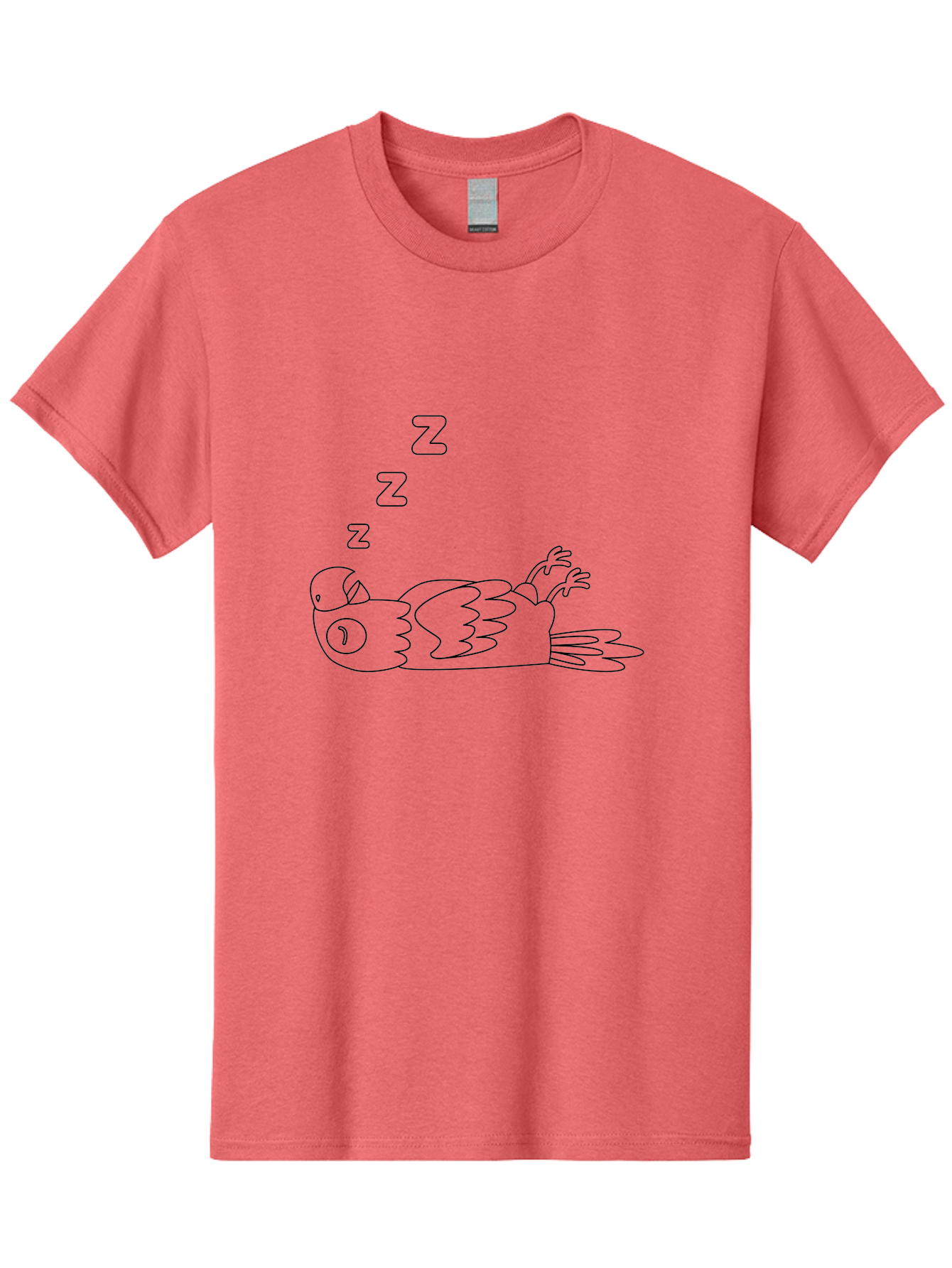 Z-Z-Z-Bird Men'S Graphic Tee, 100% Cotton, Comfortable Casual Summer Wear, Machine Washable, Sleeping Bird, Cartoon Character, Resting Animal, Dreamy Atmosphere, Peaceful Scene, Cute Illustration, Zzz, Sleep Mode, Relaxed Bird Aab897