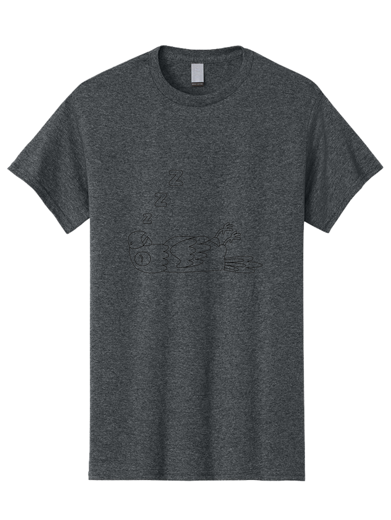 Z-Z-Z-Bird Men'S Graphic Tee, 100% Cotton, Comfortable Casual Summer Wear, Machine Washable, Sleeping Bird, Cartoon Character, Resting Animal, Dreamy Atmosphere, Peaceful Scene, Cute Illustration, Zzz, Sleep Mode, Relaxed Bird Aab897