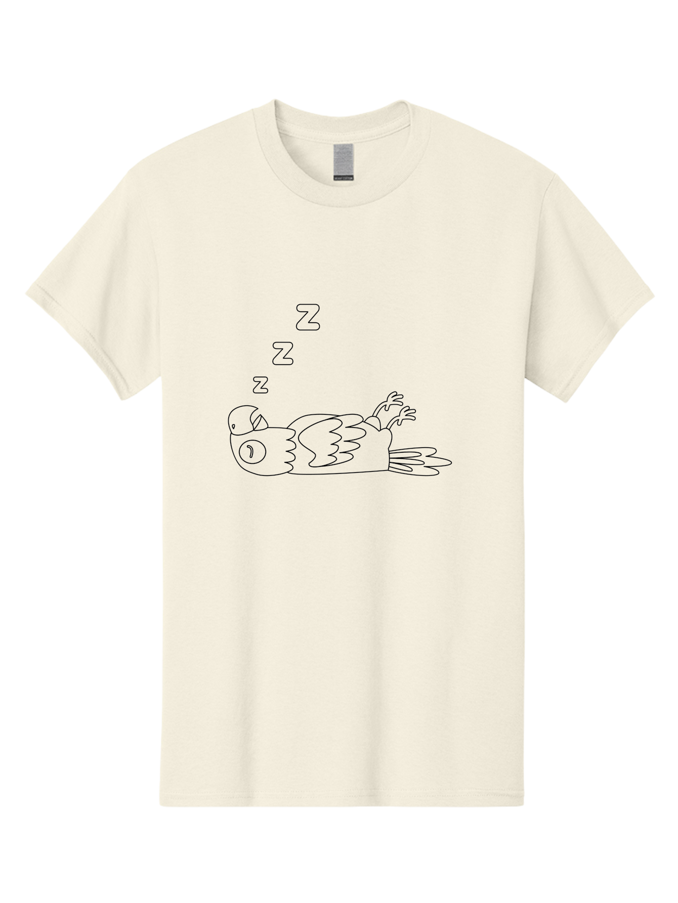 Z-Z-Z-Bird Men'S Graphic Tee, 100% Cotton, Comfortable Casual Summer Wear, Machine Washable, Sleeping Bird, Cartoon Character, Resting Animal, Dreamy Atmosphere, Peaceful Scene, Cute Illustration, Zzz, Sleep Mode, Relaxed Bird Aab897