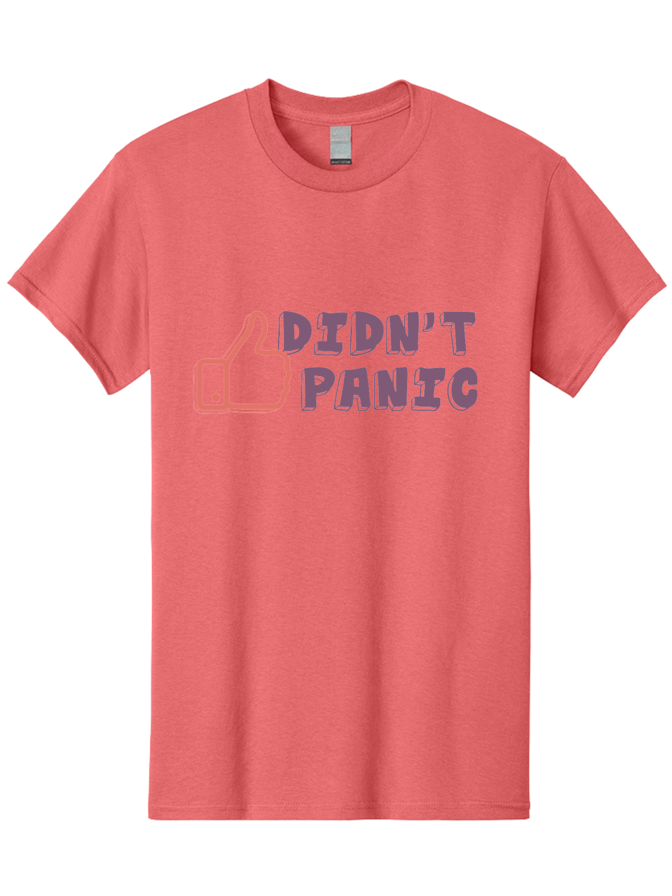 Didn-T-Panic Men'S Graphic Tee, 100% Cotton, Comfortable Casual Summer Wear, Machine Washable, Thumbs Up, Approval, Calmness, Confidence, Positivity, Humor, Parody, Sarcasm, Laid Back Attitude, Relaxed Vibe, Funny Meme Aab898