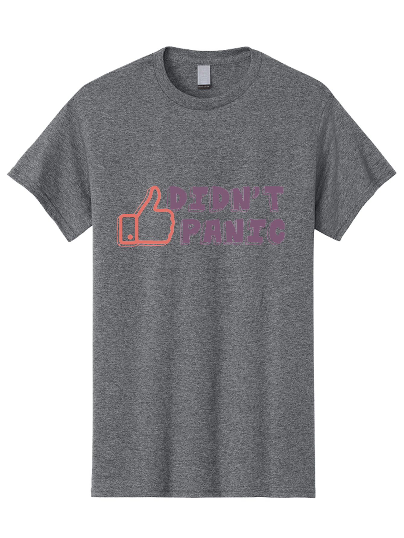 Didn-T-Panic Men'S Graphic Tee, 100% Cotton, Comfortable Casual Summer Wear, Machine Washable, Thumbs Up, Approval, Calmness, Confidence, Positivity, Humor, Parody, Sarcasm, Laid Back Attitude, Relaxed Vibe, Funny Meme Aab898