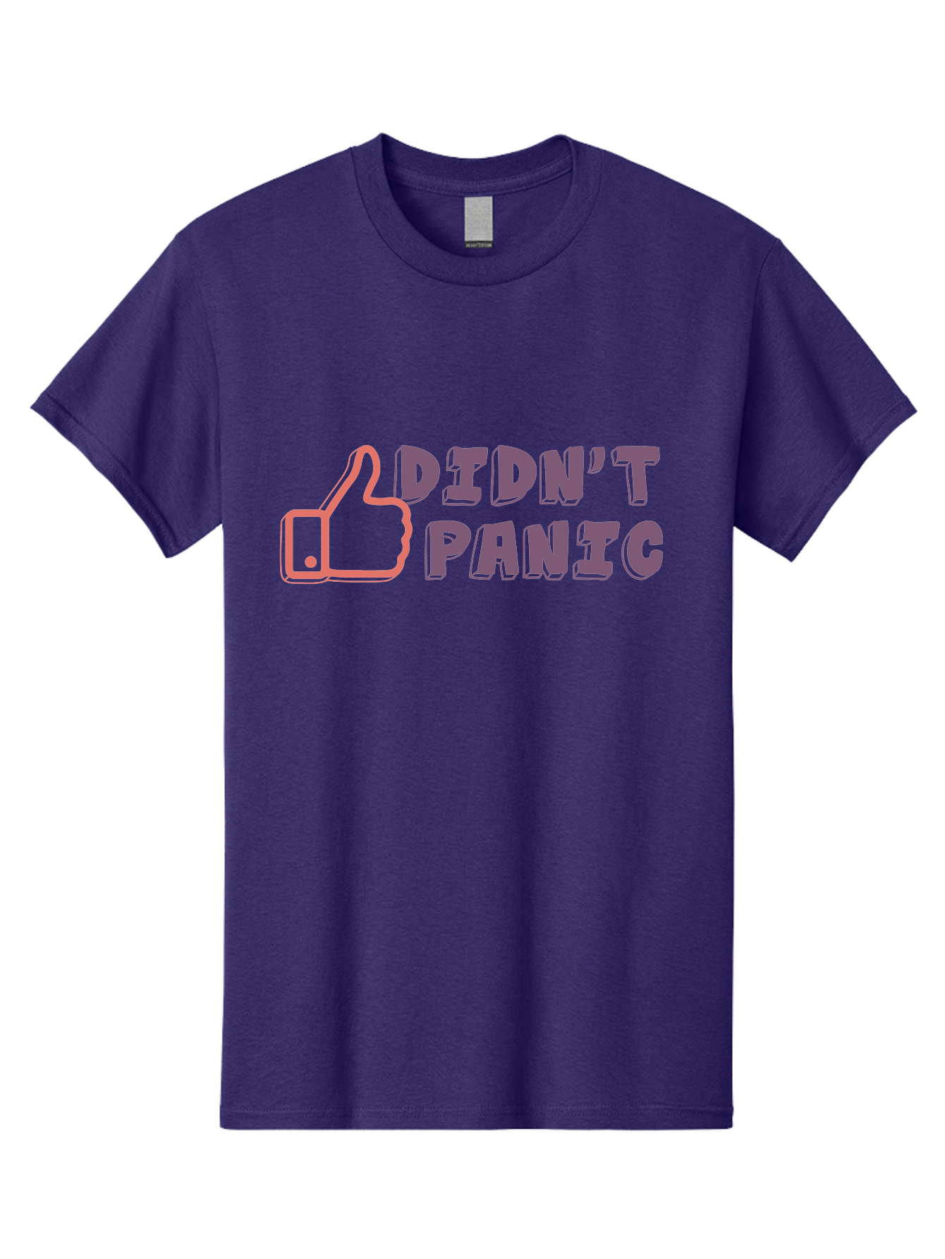 Didn-T-Panic Men'S Graphic Tee, 100% Cotton, Comfortable Casual Summer Wear, Machine Washable, Thumbs Up, Approval, Calmness, Confidence, Positivity, Humor, Parody, Sarcasm, Laid Back Attitude, Relaxed Vibe, Funny Meme Aab898