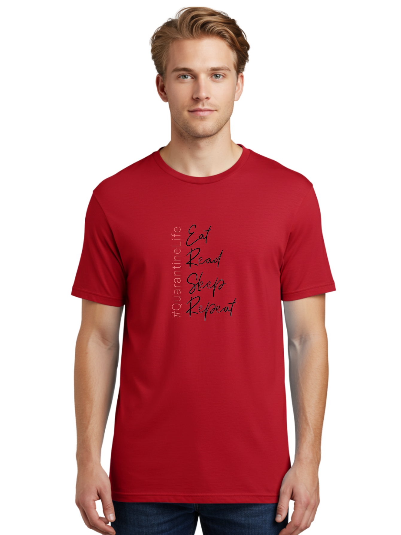 Eat-Read-Sleep-Repeat Men'S Graphic Tee, 100% Cotton, Comfortable Casual Summer Wear, Machine Washable, Book Lovers, Reading Quotes, Eat Read Sleep Repeat, Inspirational Quotes, Bookworms, Reading Habits, Book Quotes, Literature Lovers, Aab902