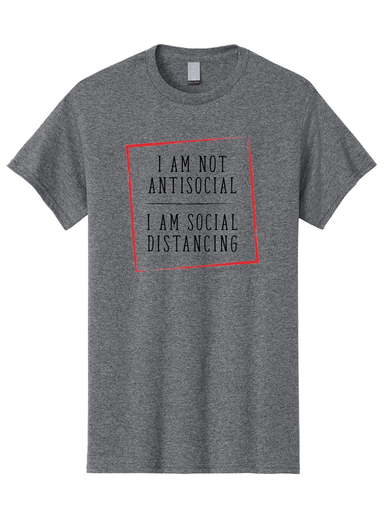 I-Am-Not-Antisocial-I-Am-Social-Distancing Men'S Graphic Tee, 100% Cotton, Comfortable Casual Summer Wear, Machine Washable, Social Distancing Awareness, Stay Home Save Lives, Covid-19 Prevention, Coronavirus Safety, Public Health Message, Aab904