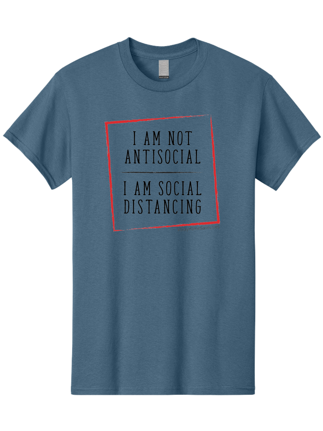 I-Am-Not-Antisocial-I-Am-Social-Distancing Men'S Graphic Tee, 100% Cotton, Comfortable Casual Summer Wear, Machine Washable, Social Distancing Awareness, Stay Home Save Lives, Covid-19 Prevention, Coronavirus Safety, Public Health Message, Aab904