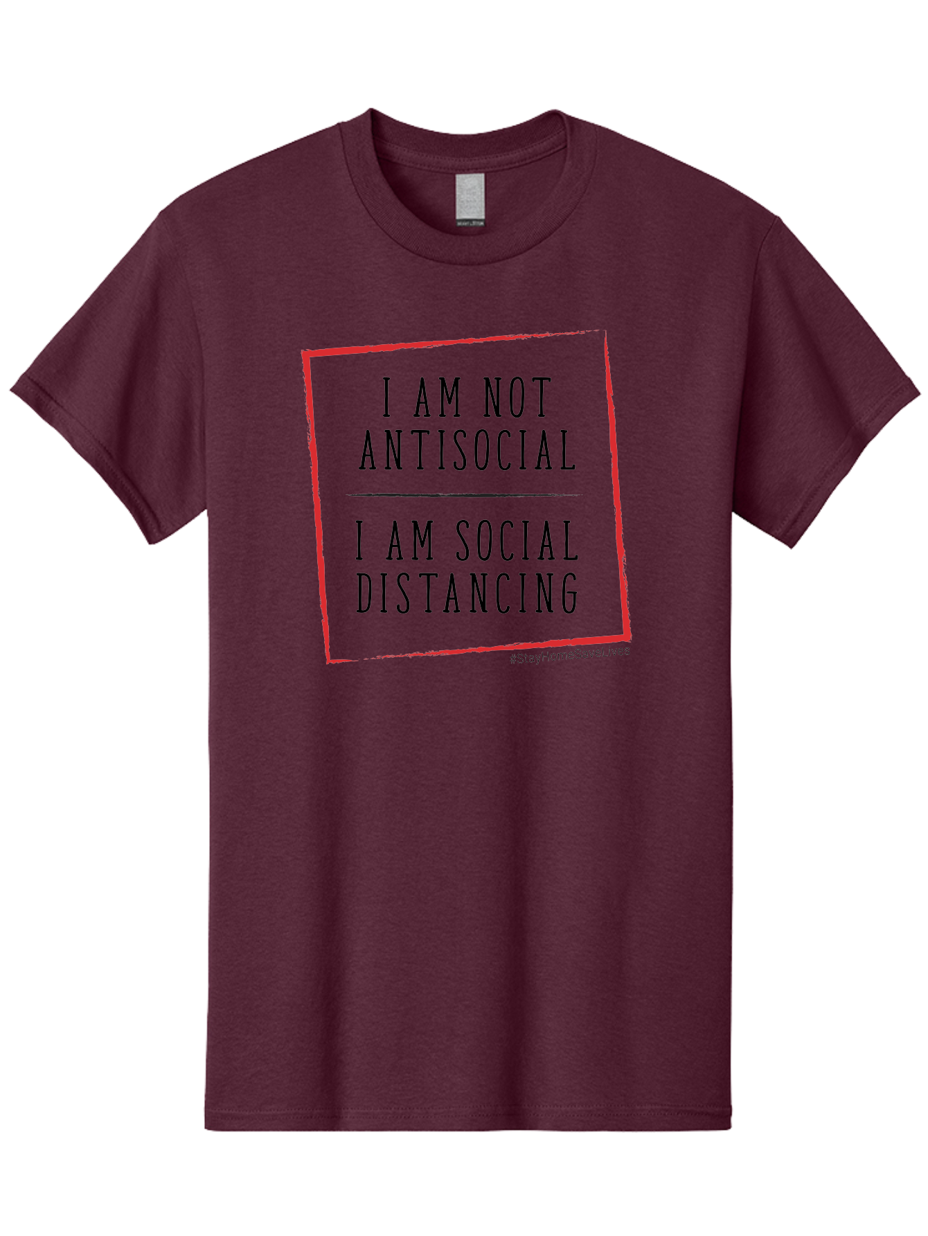I-Am-Not-Antisocial-I-Am-Social-Distancing Men'S Graphic Tee, 100% Cotton, Comfortable Casual Summer Wear, Machine Washable, Social Distancing Awareness, Stay Home Save Lives, Covid-19 Prevention, Coronavirus Safety, Public Health Message, Aab904