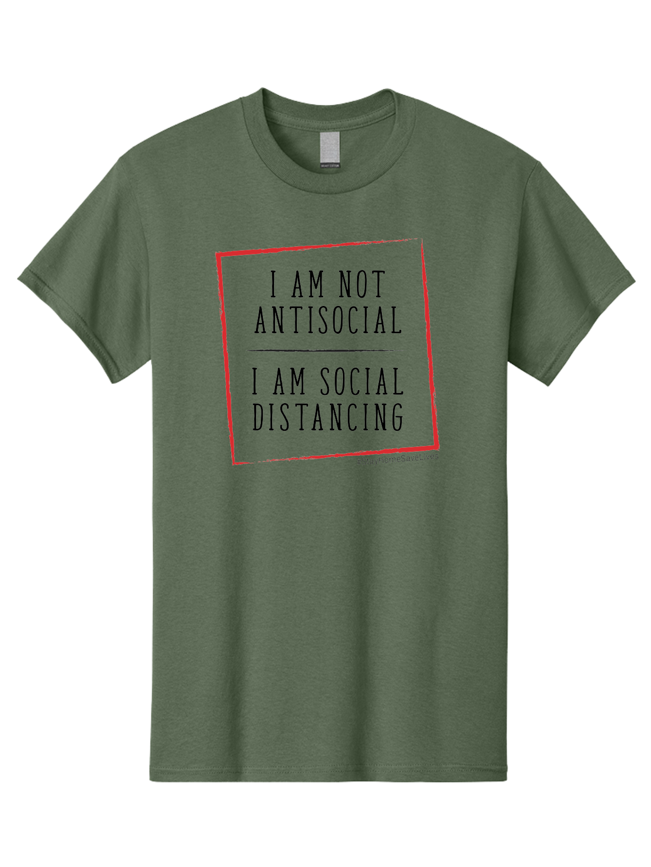 I-Am-Not-Antisocial-I-Am-Social-Distancing Men'S Graphic Tee, 100% Cotton, Comfortable Casual Summer Wear, Machine Washable, Social Distancing Awareness, Stay Home Save Lives, Covid-19 Prevention, Coronavirus Safety, Public Health Message, Aab904