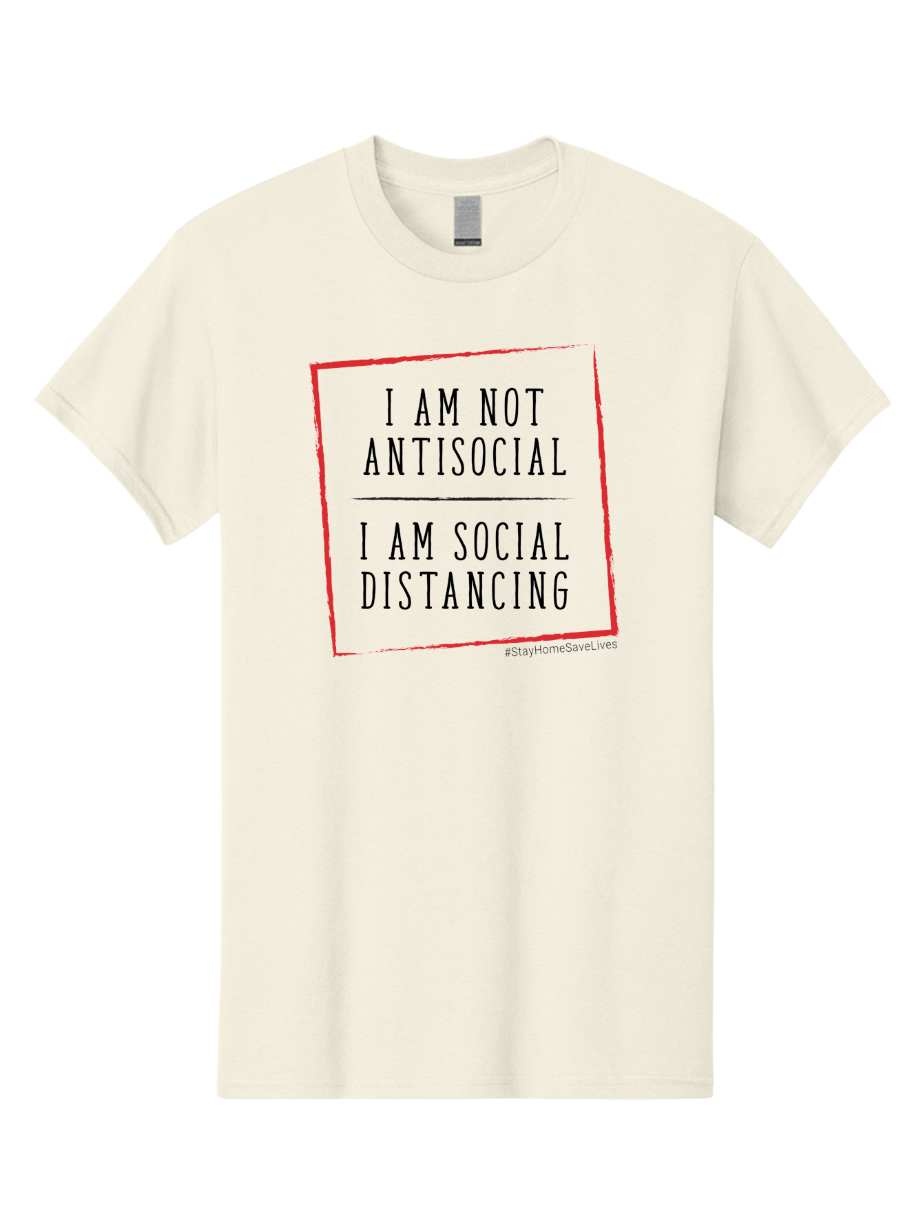 I-Am-Not-Antisocial-I-Am-Social-Distancing Men'S Graphic Tee, 100% Cotton, Comfortable Casual Summer Wear, Machine Washable, Social Distancing Awareness, Stay Home Save Lives, Covid-19 Prevention, Coronavirus Safety, Public Health Message, Aab904