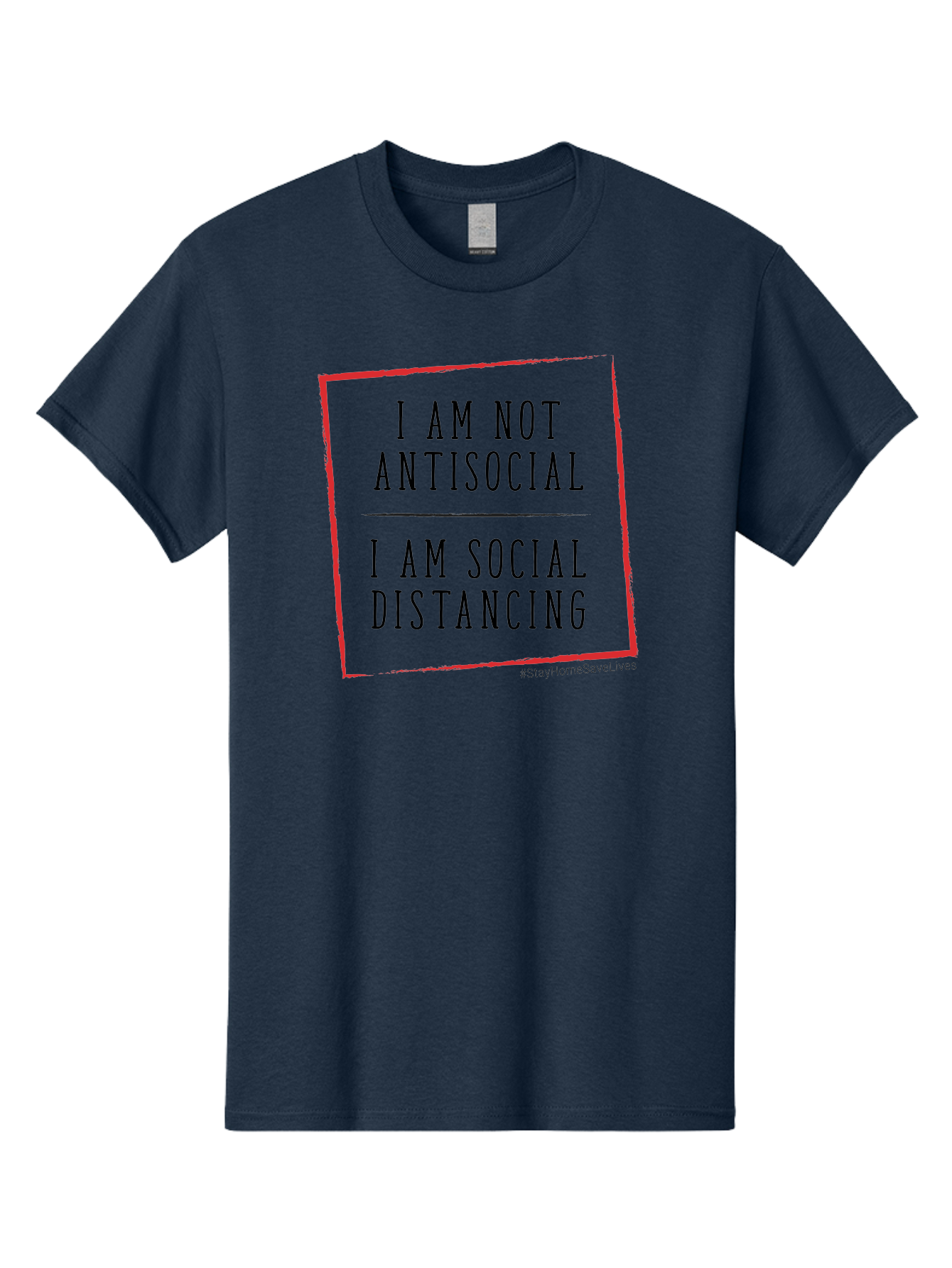 I-Am-Not-Antisocial-I-Am-Social-Distancing Men'S Graphic Tee, 100% Cotton, Comfortable Casual Summer Wear, Machine Washable, Social Distancing Awareness, Stay Home Save Lives, Covid-19 Prevention, Coronavirus Safety, Public Health Message, Aab904