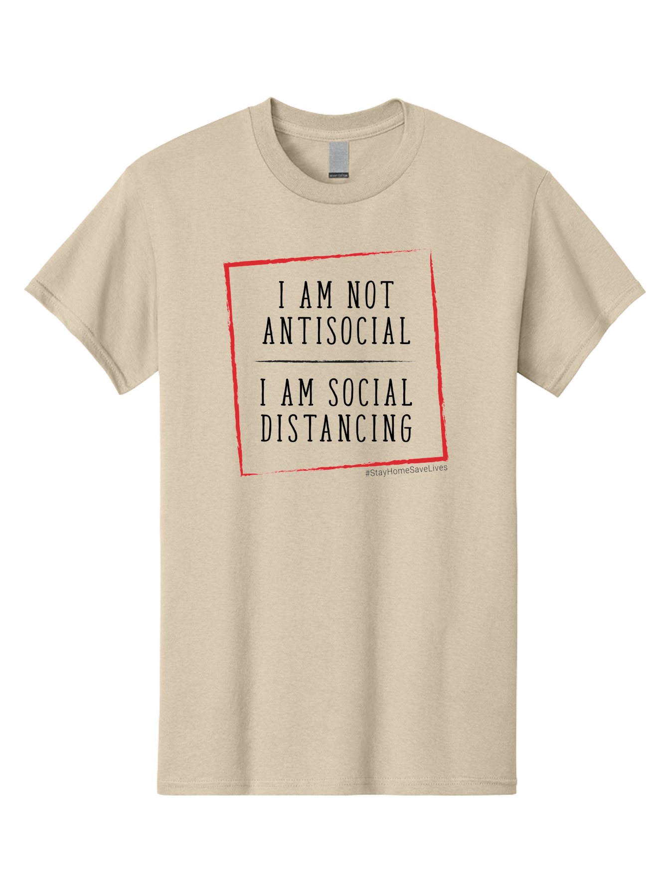 I-Am-Not-Antisocial-I-Am-Social-Distancing Men'S Graphic Tee, 100% Cotton, Comfortable Casual Summer Wear, Machine Washable, Social Distancing Awareness, Stay Home Save Lives, Covid-19 Prevention, Coronavirus Safety, Public Health Message, Aab904
