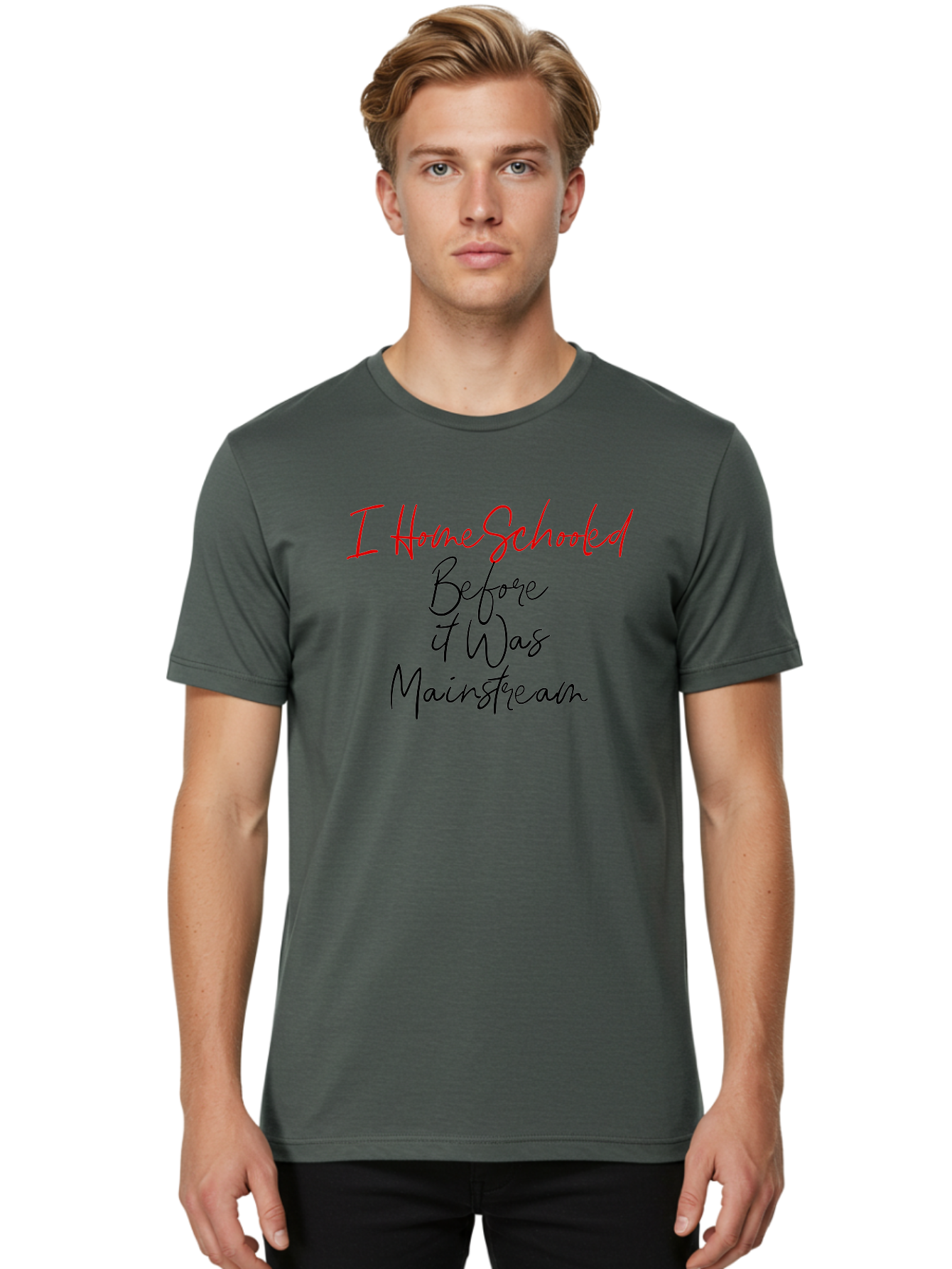 I-Homeschooled-Before-It-Was-Mainstream Men'S Graphic Tee, 100% Cotton, Comfortable Casual Summer Wear, Machine Washable, Homeschooling, Alternative Education, Non-Traditional Learning, Homeschooling Benefits, Educational Freedom, Aab905