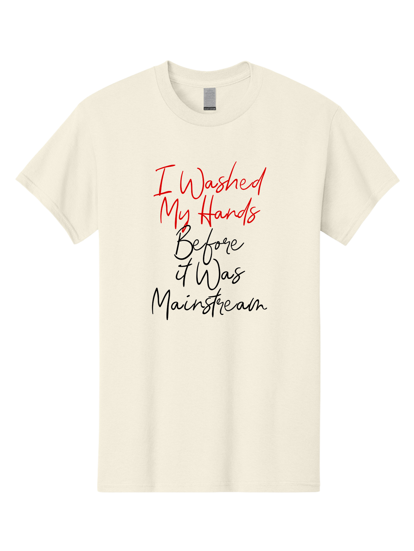 I-Washed-My-Hands-Before-It-Was-Mainstream Men'S Graphic Tee, 100% Cotton, Comfortable Casual Summer Wear, Machine Washable, Handwashing Before Mainstream, Hygiene Habits, Washing Hands, Health Awareness, Cleanliness Matters, Wellness Tips, Aab908