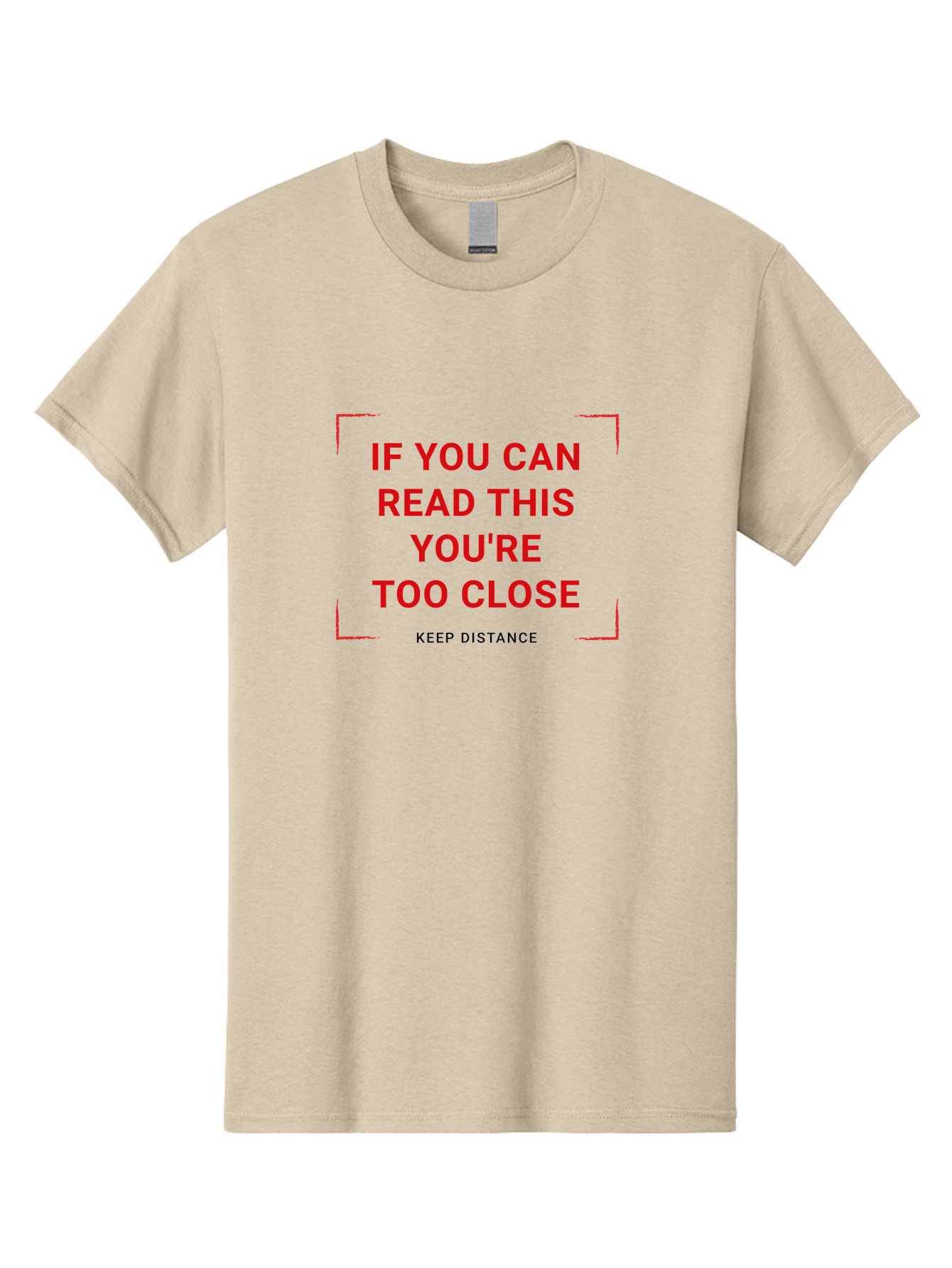 If-You-Can-Read-This-You-Re-Too-Close Men'S Graphic Tee, 100% Cotton, Comfortable Casual Summer Wear, Machine Washable, Social Distancing Sign, Keep Distance Warning, Coronavirus Safety, Covid-19 Precaution, Public Health Notice, Aab910