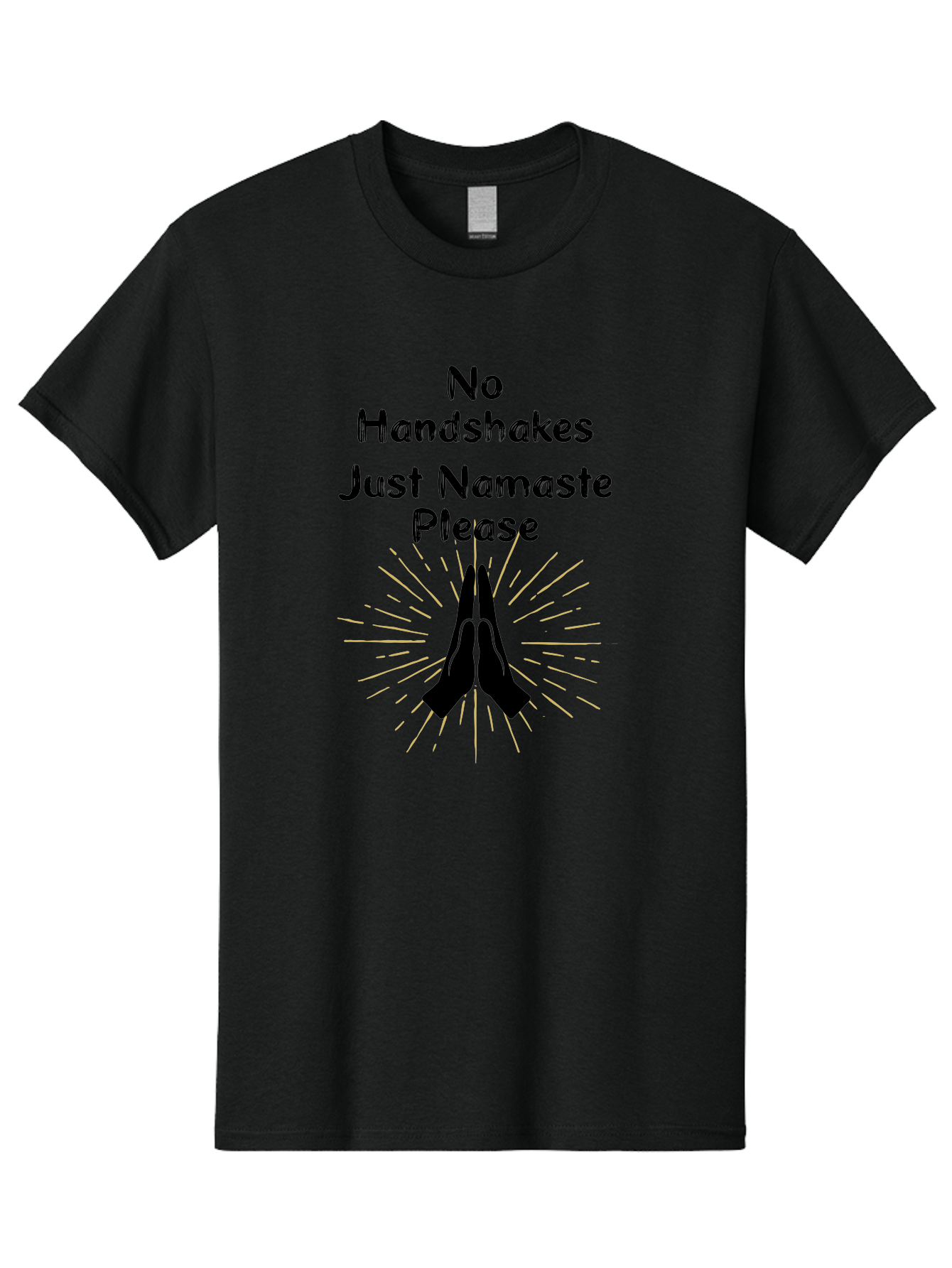 No-Handshakes-Just-Namaste Men'S Graphic Tee, 100% Cotton, Comfortable Casual Summer Wear, Machine Washable, Namaste Greeting, Hands Together, Prayer Pose, Yoga Symbol, Mindfulness, Spiritual Gesture, No Handshakes, Respectful Hello, Aab911