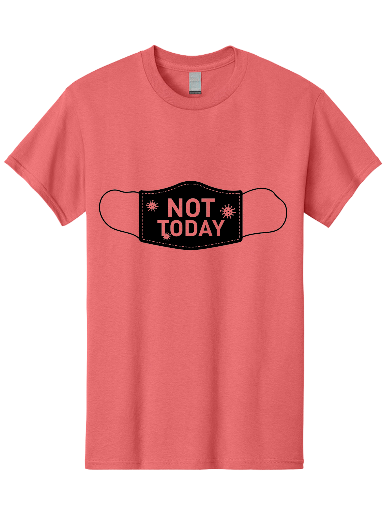 Not-Today-Face-Mask Men'S Graphic Tee, 100% Cotton, Comfortable Casual Summer Wear, Machine Washable, Protective Face Mask, Not Today Phrase, Germs And Viruses, Prevention And Protection, Health And Wellness, Covid-19 Awareness, Aab913