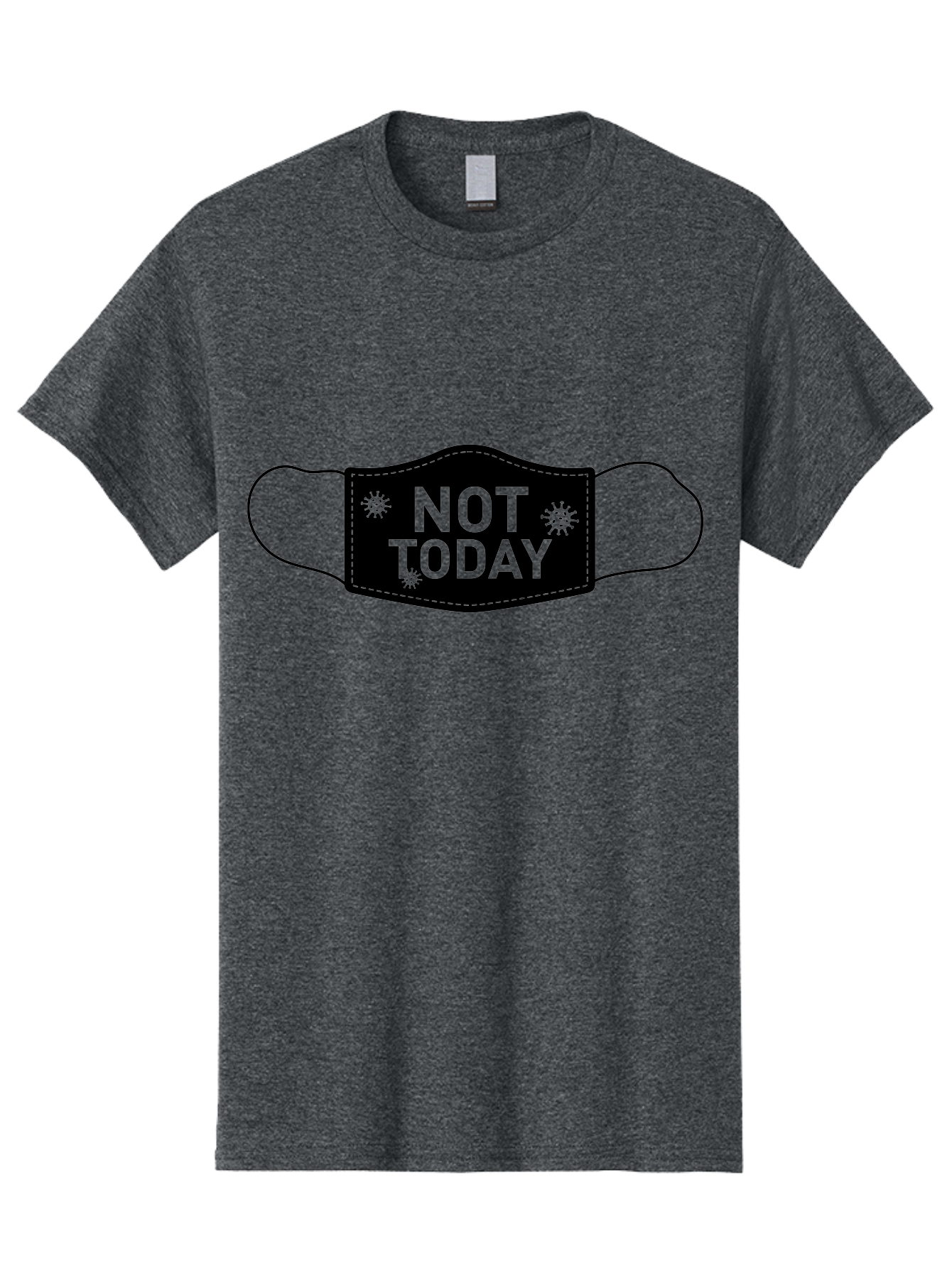 Not-Today-Face-Mask Men'S Graphic Tee, 100% Cotton, Comfortable Casual Summer Wear, Machine Washable, Protective Face Mask, Not Today Phrase, Germs And Viruses, Prevention And Protection, Health And Wellness, Covid-19 Awareness, Aab913
