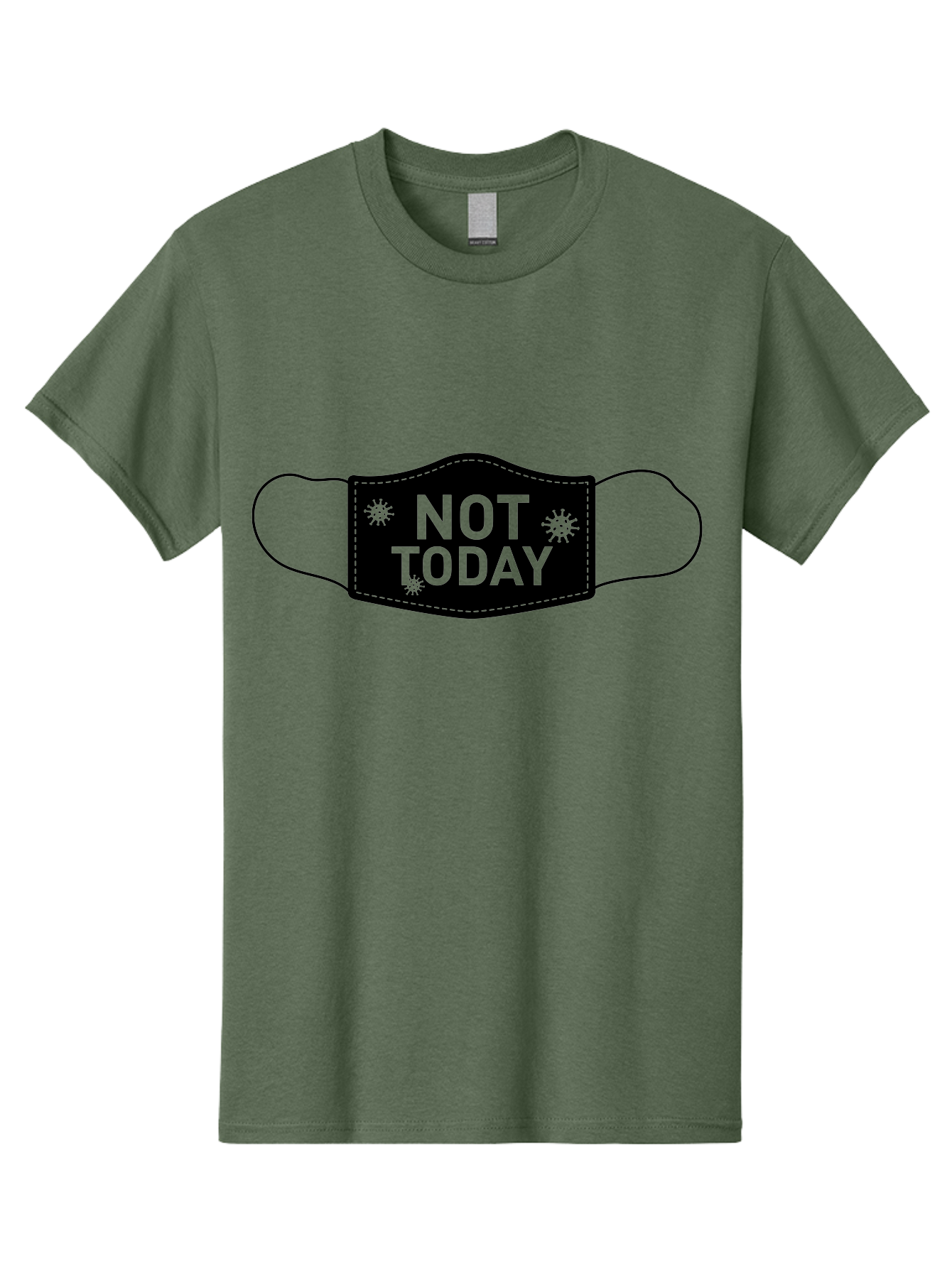 Not-Today-Face-Mask Men'S Graphic Tee, 100% Cotton, Comfortable Casual Summer Wear, Machine Washable, Protective Face Mask, Not Today Phrase, Germs And Viruses, Prevention And Protection, Health And Wellness, Covid-19 Awareness, Aab913