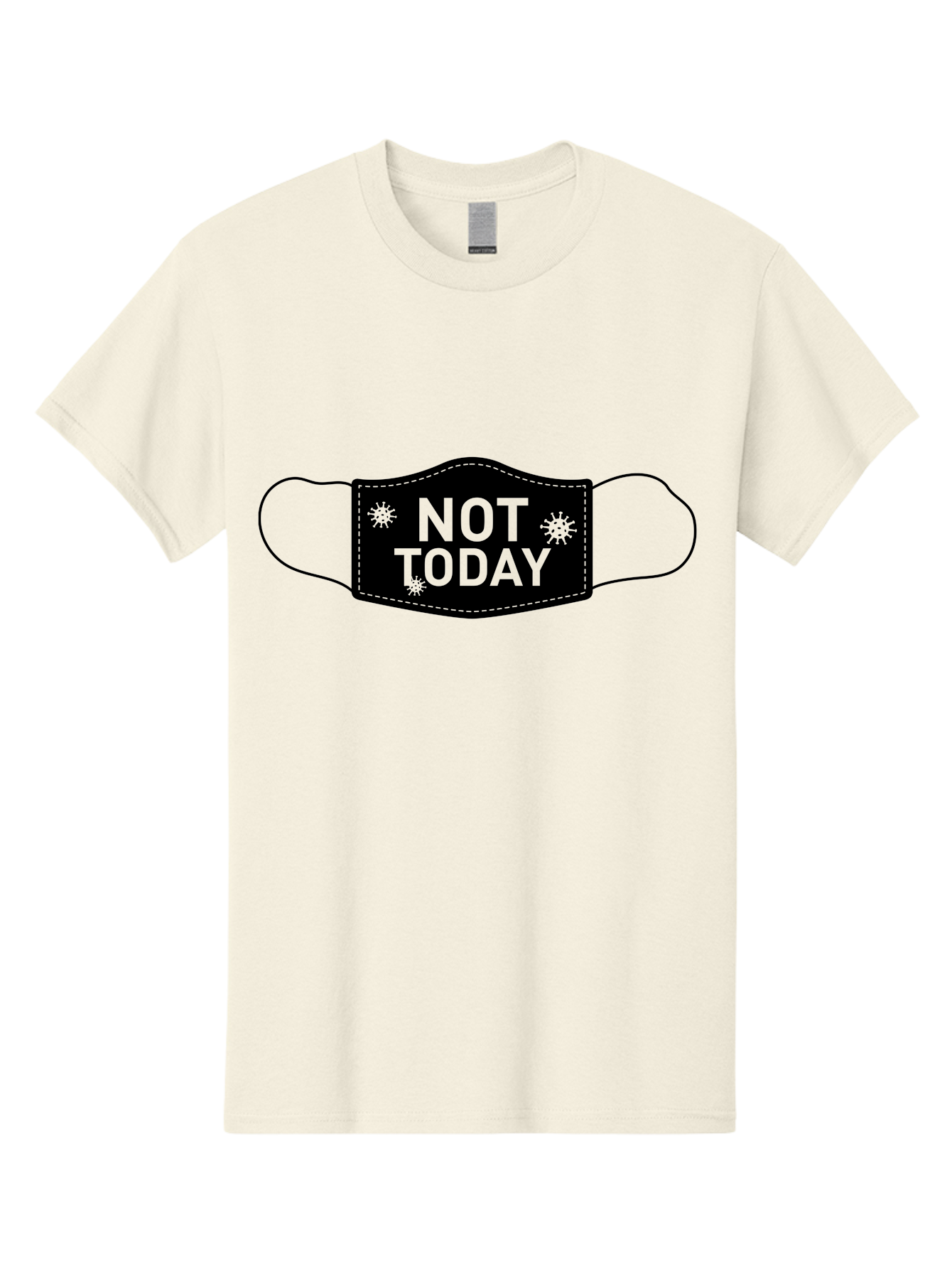 Not-Today-Face-Mask Men'S Graphic Tee, 100% Cotton, Comfortable Casual Summer Wear, Machine Washable, Protective Face Mask, Not Today Phrase, Germs And Viruses, Prevention And Protection, Health And Wellness, Covid-19 Awareness, Aab913