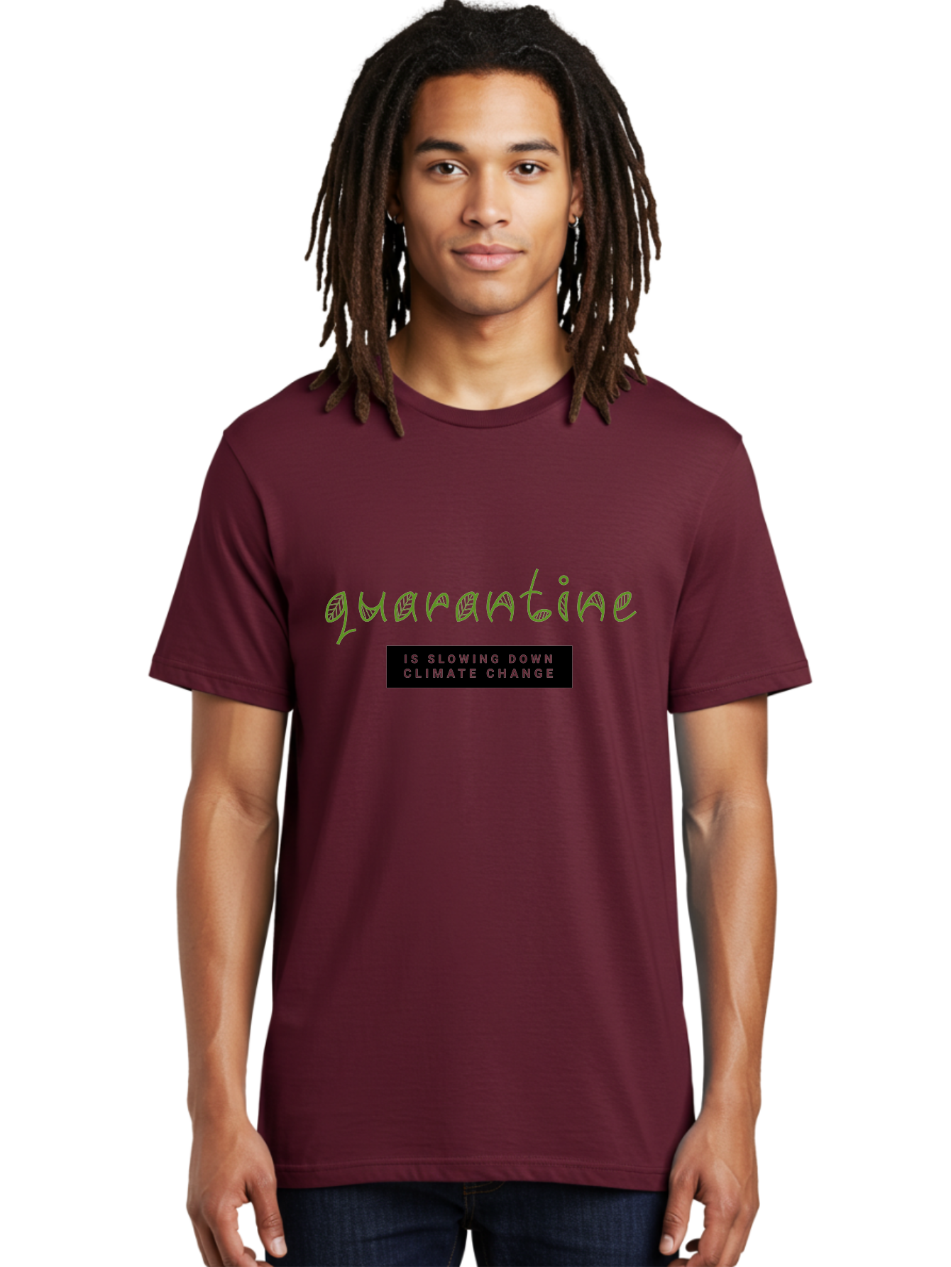 Quarantine Men'S Graphic Tee, 100% Cotton, Comfortable Casual Summer Wear, Machine Washable, Quarantine, Climate Change, Slowing Down, Environmental Impact, Global Lockdown, Sustainability, Eco-Friendly, Green Initiative, Pandemic Effect Aab917