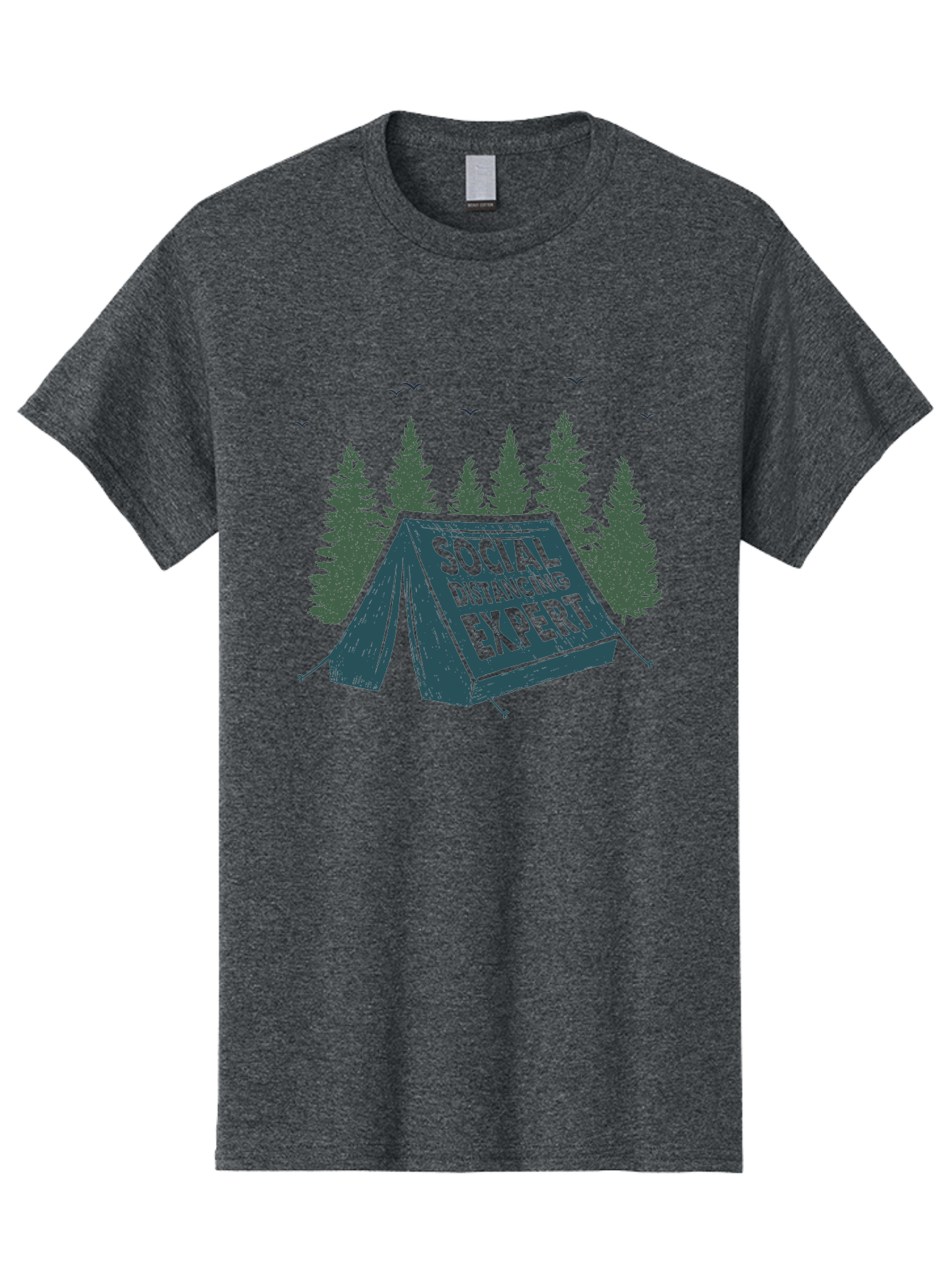 Social-Distancing-Expert-1 Men'S Graphic Tee, 100% Cotton, Comfortable Casual Summer Wear, Machine Washable, Camping Tent, Social Distancing Expert, Wilderness Adventure, Outdoor Recreation, Coronavirus Safety, Camping Humor, Tent Camping, Aab918