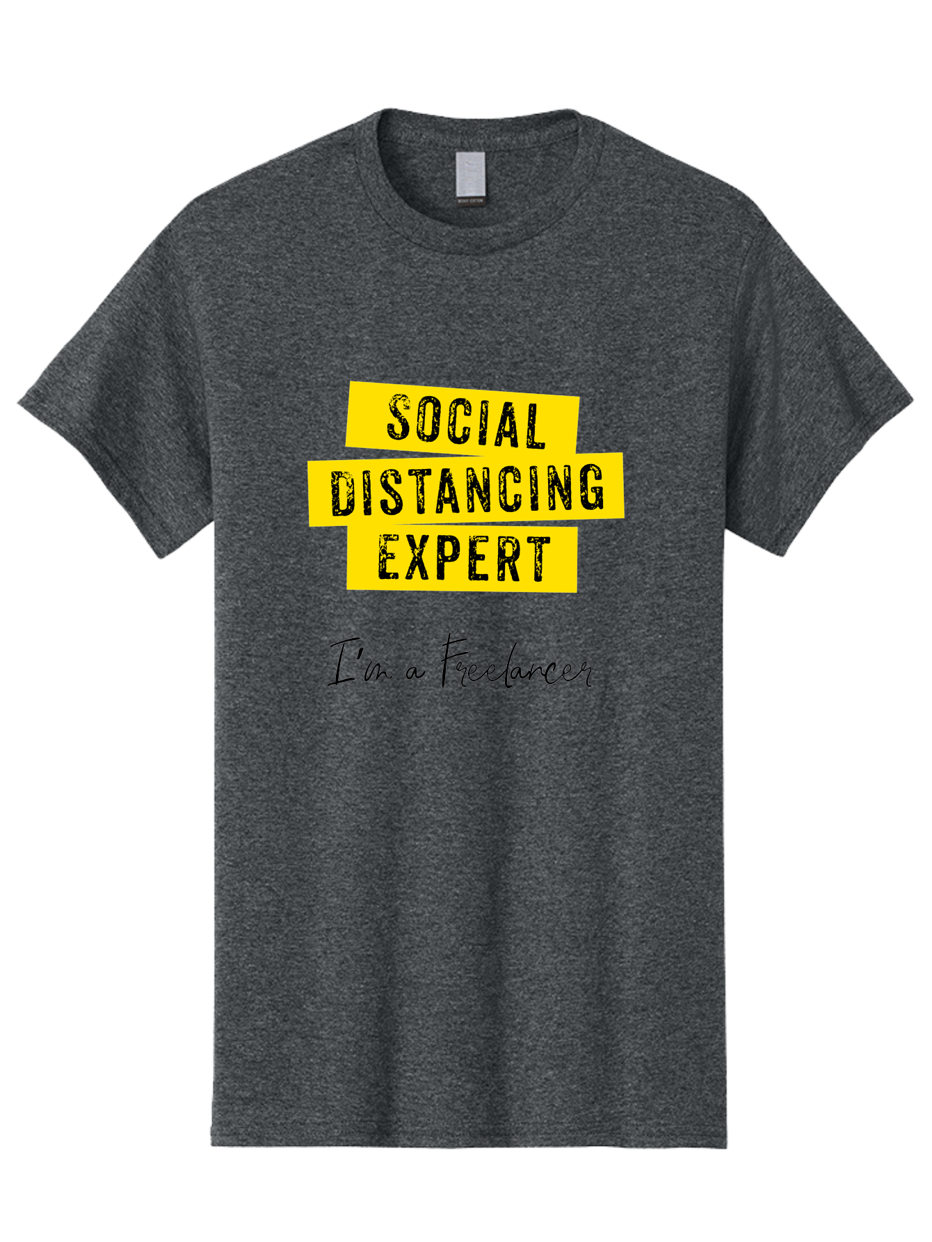 Social-Distancing-Expert Men'S Graphic Tee, 100% Cotton, Comfortable Casual Summer Wear, Machine Washable, Freelancer, Social Distancing Expert, Remote Work, Independent Professional, Flexible Career, Self-Employed, Covid-19, Pandemic Response Aab919