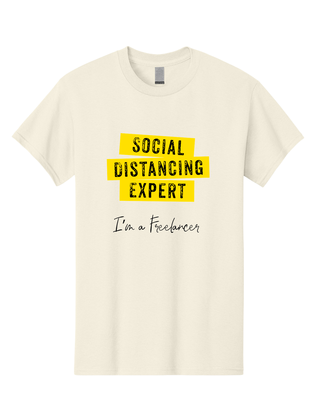 Social-Distancing-Expert Men'S Graphic Tee, 100% Cotton, Comfortable Casual Summer Wear, Machine Washable, Freelancer, Social Distancing Expert, Remote Work, Independent Professional, Flexible Career, Self-Employed, Covid-19, Pandemic Response Aab919