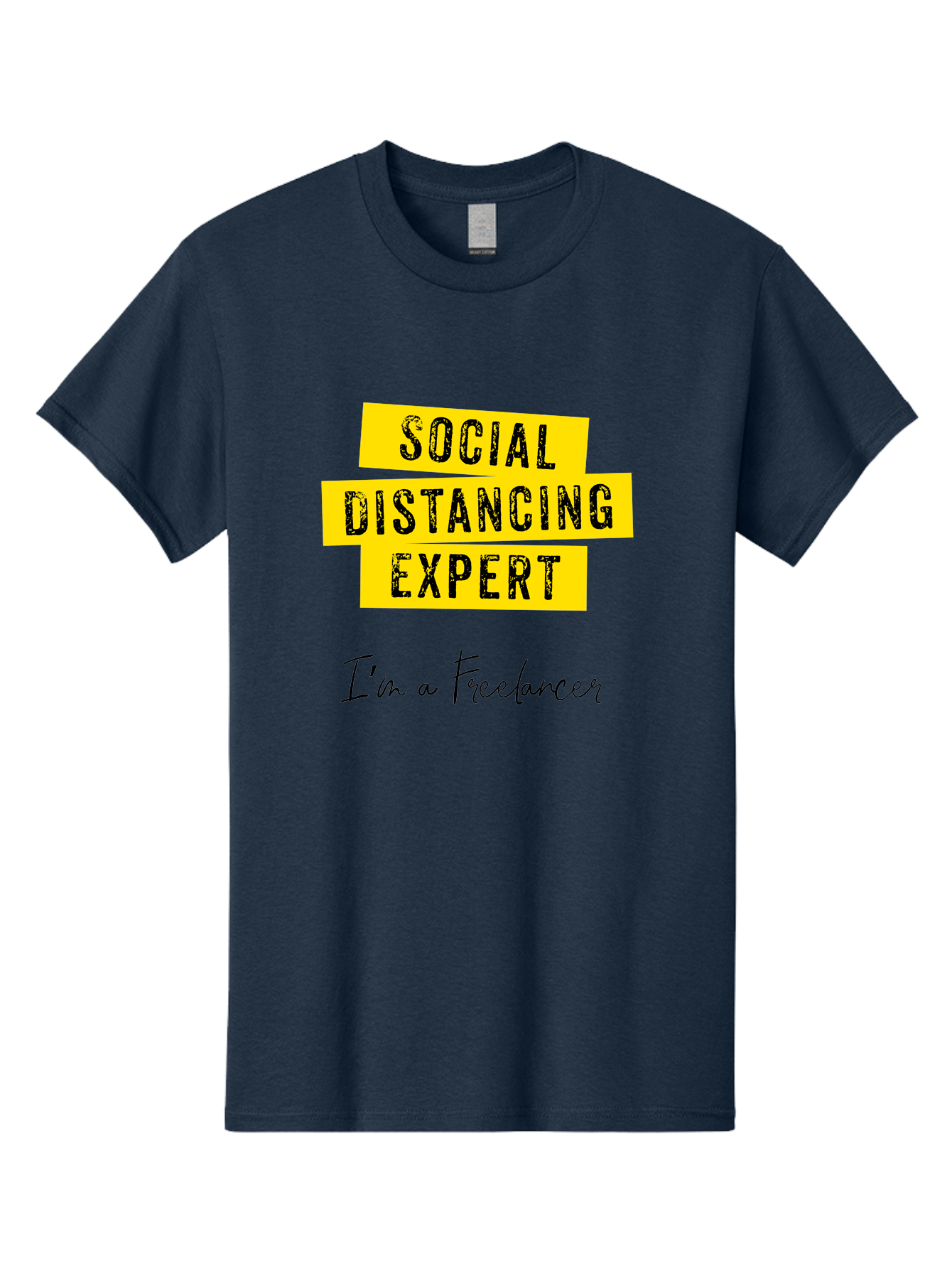Social-Distancing-Expert Men'S Graphic Tee, 100% Cotton, Comfortable Casual Summer Wear, Machine Washable, Freelancer, Social Distancing Expert, Remote Work, Independent Professional, Flexible Career, Self-Employed, Covid-19, Pandemic Response Aab919