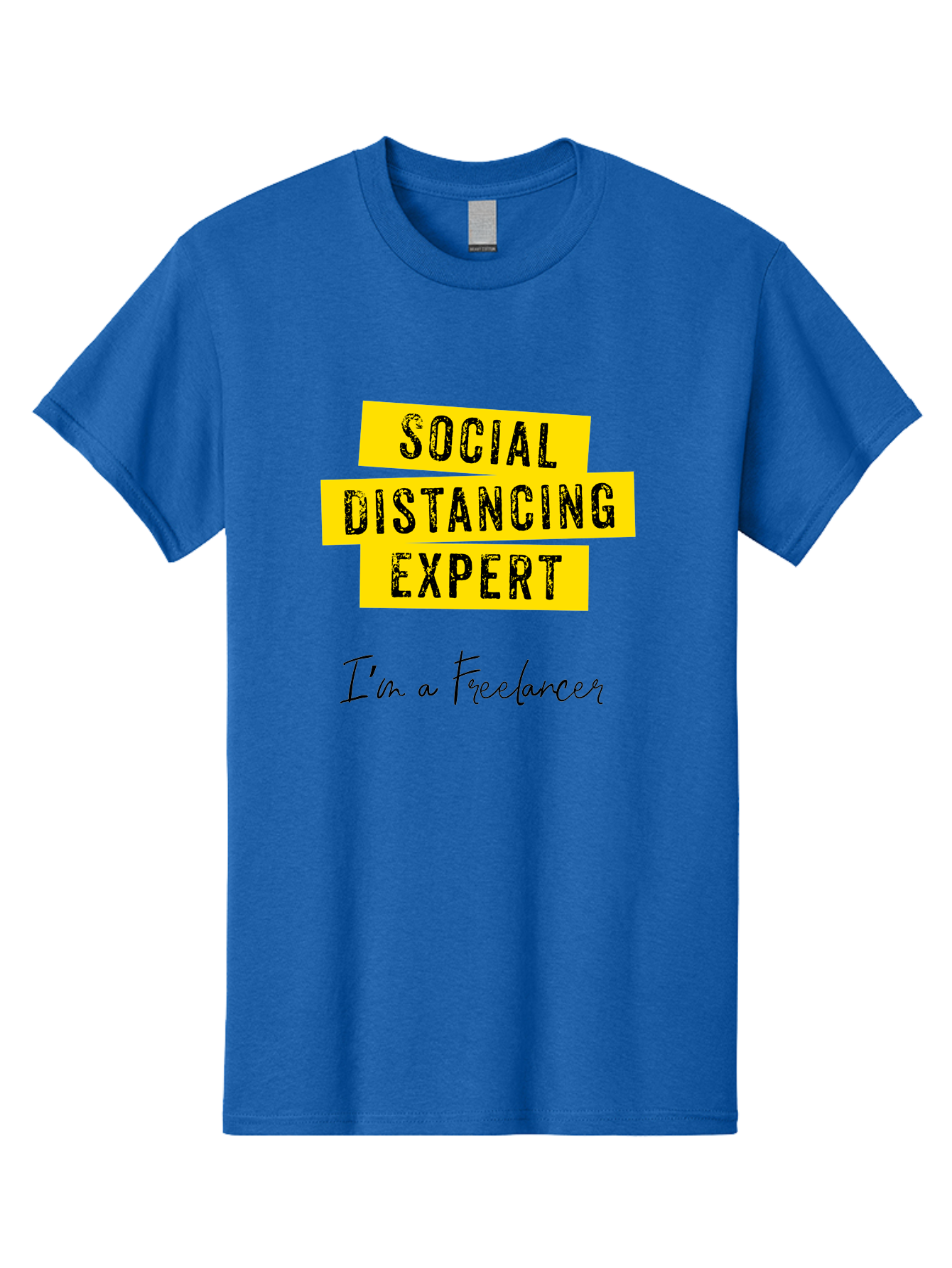 Social-Distancing-Expert Men'S Graphic Tee, 100% Cotton, Comfortable Casual Summer Wear, Machine Washable, Freelancer, Social Distancing Expert, Remote Work, Independent Professional, Flexible Career, Self-Employed, Covid-19, Pandemic Response Aab919