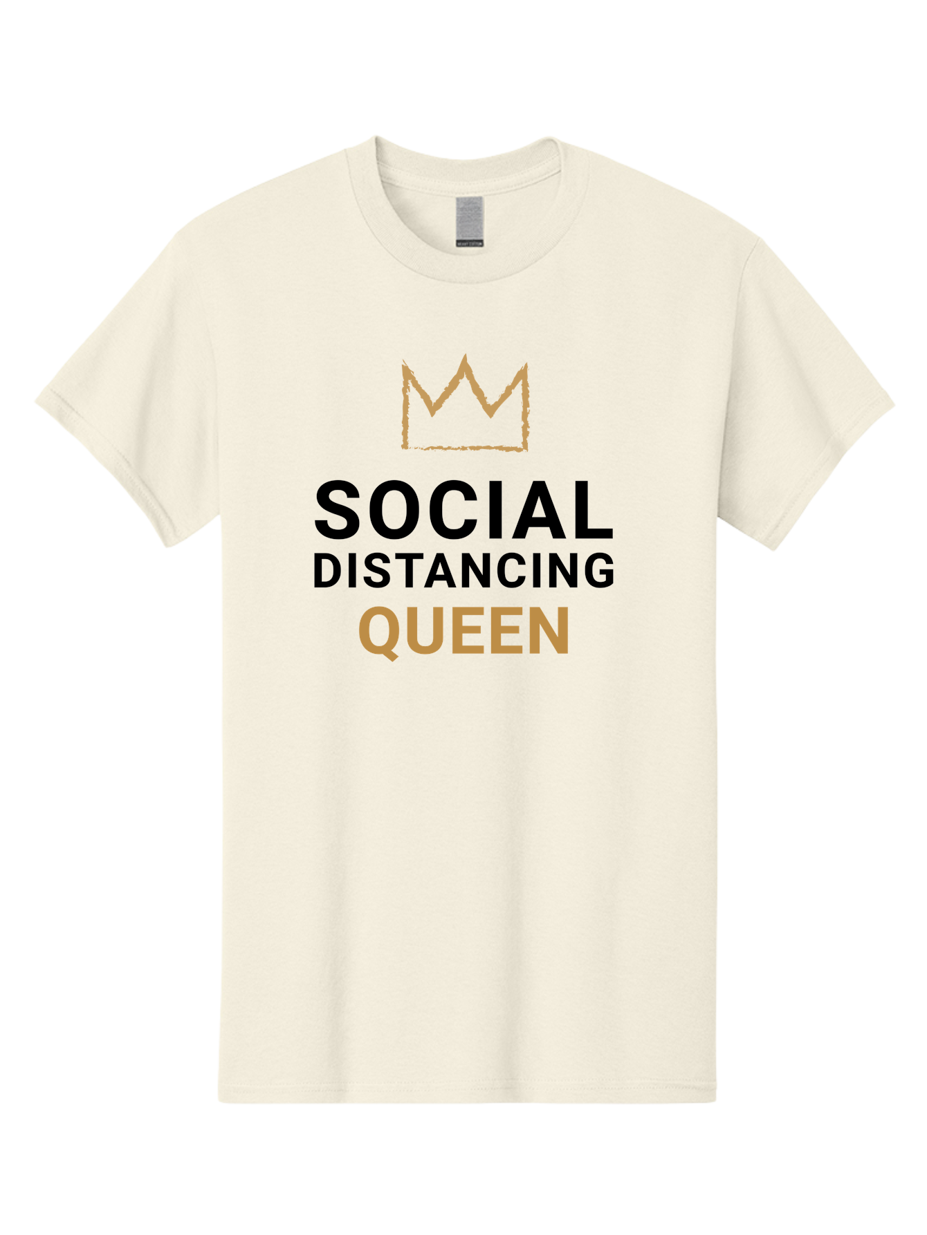 Social-Distancing-Queen Men'S Graphic Tee, 100% Cotton, Comfortable Casual Summer Wear, Machine Washable, Social Distancing Queen, Covid-19 Awareness, Pandemic Humor, Royal Treatment, Safe Distance, Coronavirus Protection, Crown Symbol Aab920