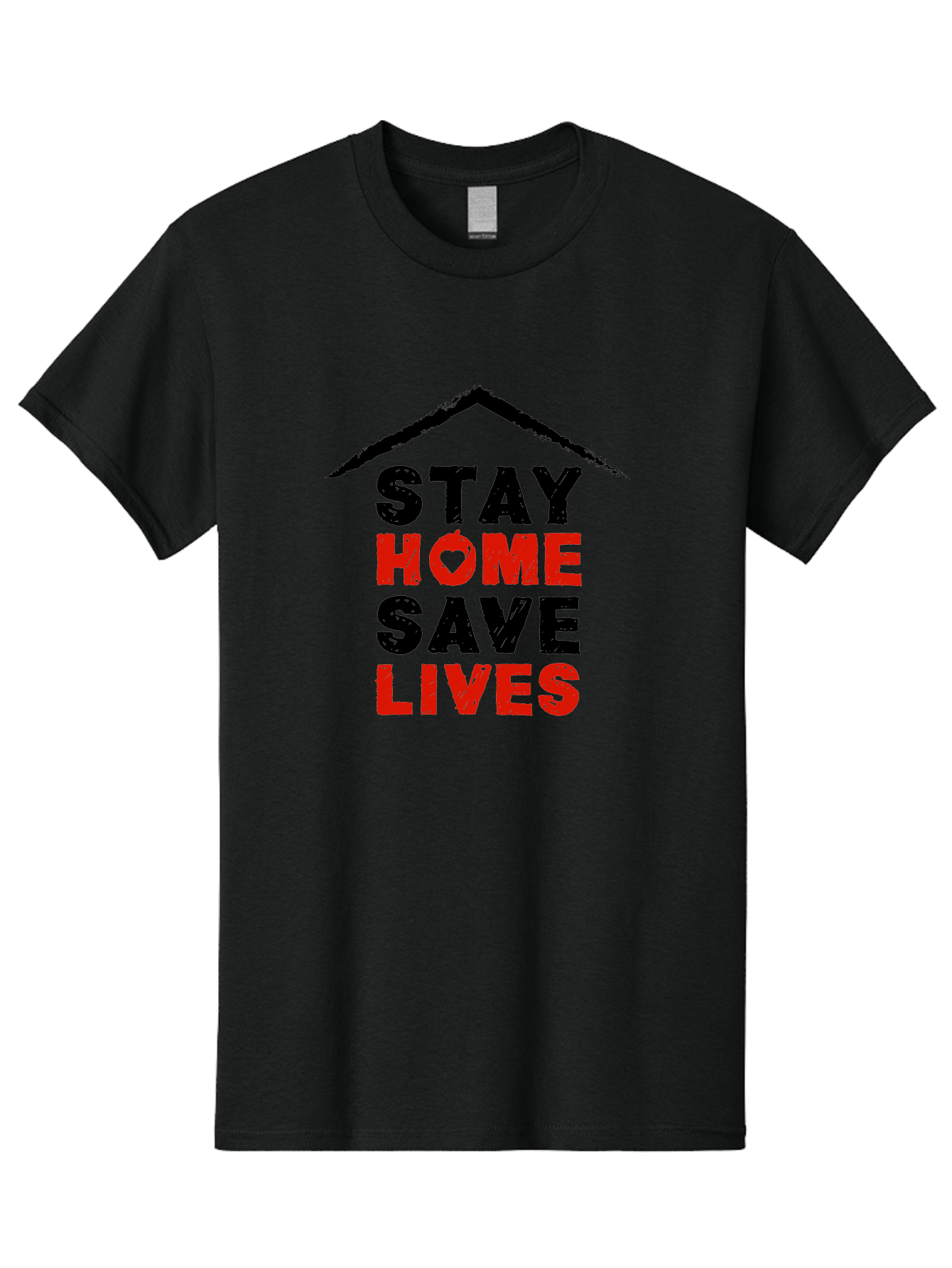 Stay-Home-Save-Lives Men'S Graphic Tee, 100% Cotton, Comfortable Casual Summer Wear, Machine Washable, Stay Home Save Lives, Coronavirus Awareness, Pandemic Safety, Public Health Message, Social Distancing, Covid-19 Prevention, Quarantine, Aab922