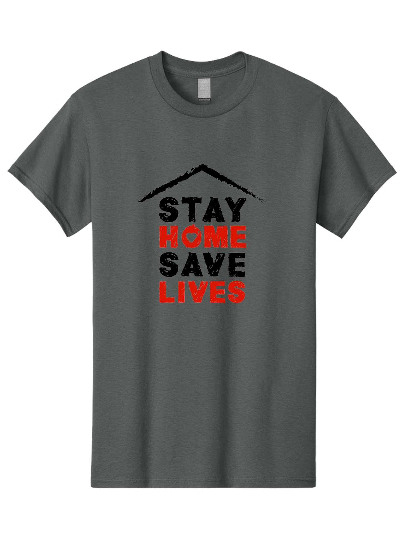 Stay-Home-Save-Lives Men'S Graphic Tee, 100% Cotton, Comfortable Casual Summer Wear, Machine Washable, Stay Home Save Lives, Coronavirus Awareness, Pandemic Safety, Public Health Message, Social Distancing, Covid-19 Prevention, Quarantine, Aab922