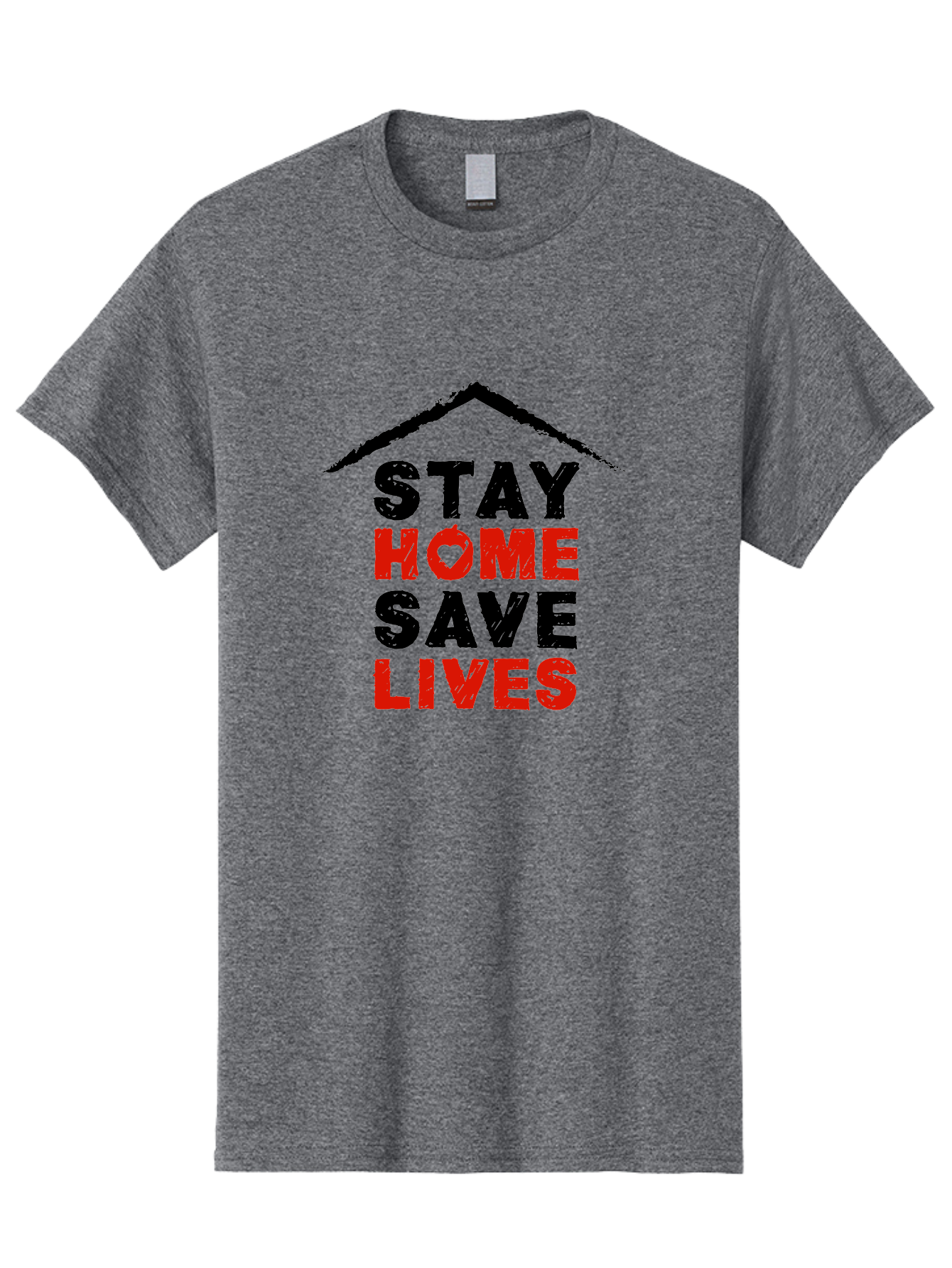 Stay-Home-Save-Lives Men'S Graphic Tee, 100% Cotton, Comfortable Casual Summer Wear, Machine Washable, Stay Home Save Lives, Coronavirus Awareness, Pandemic Safety, Public Health Message, Social Distancing, Covid-19 Prevention, Quarantine, Aab922