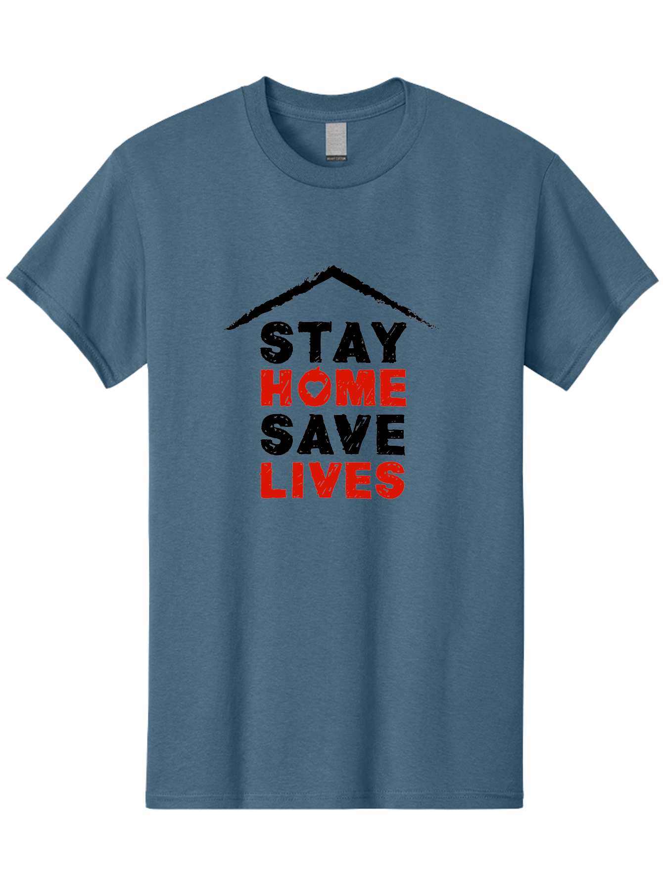 Stay-Home-Save-Lives Men'S Graphic Tee, 100% Cotton, Comfortable Casual Summer Wear, Machine Washable, Stay Home Save Lives, Coronavirus Awareness, Pandemic Safety, Public Health Message, Social Distancing, Covid-19 Prevention, Quarantine, Aab922
