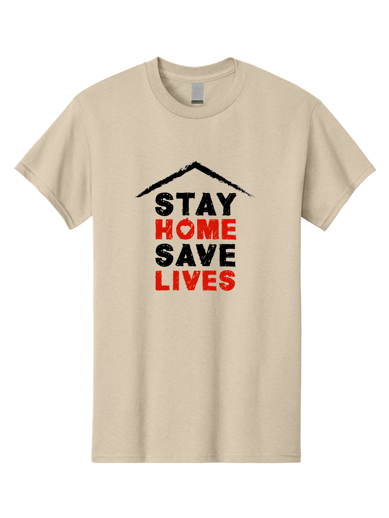 Stay-Home-Save-Lives Men'S Graphic Tee, 100% Cotton, Comfortable Casual Summer Wear, Machine Washable, Stay Home Save Lives, Coronavirus Awareness, Pandemic Safety, Public Health Message, Social Distancing, Covid-19 Prevention, Quarantine, Aab922