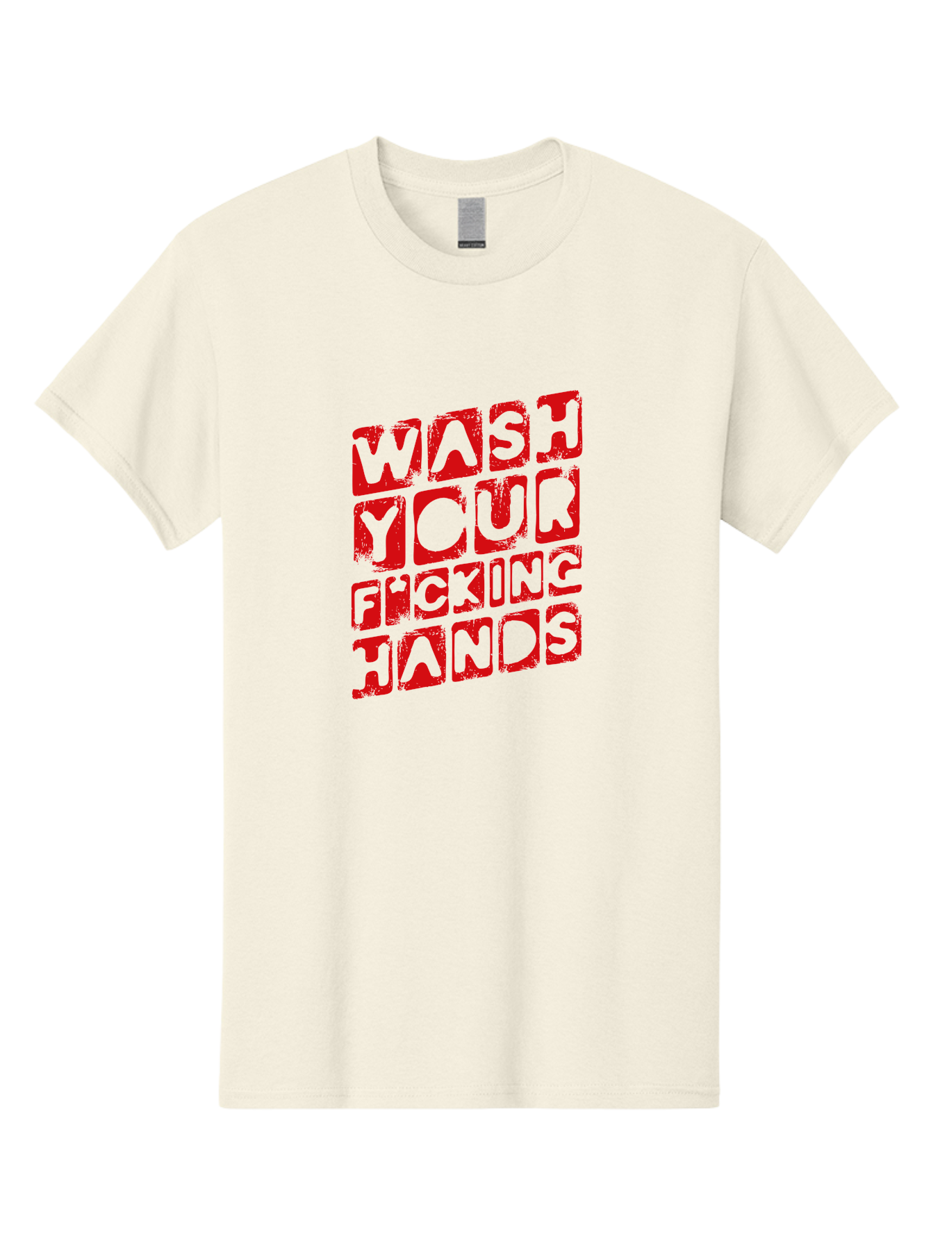 Wash-Your-F-King-Hands Men'S Graphic Tee, 100% Cotton, Comfortable Casual Summer Wear, Machine Washable, Hand Hygiene, Washing Hands, Health Awareness, Hygiene Reminder, Public Health Message, Cleanliness Is Key, Germs Be Gone, Stay Healthy Aab923