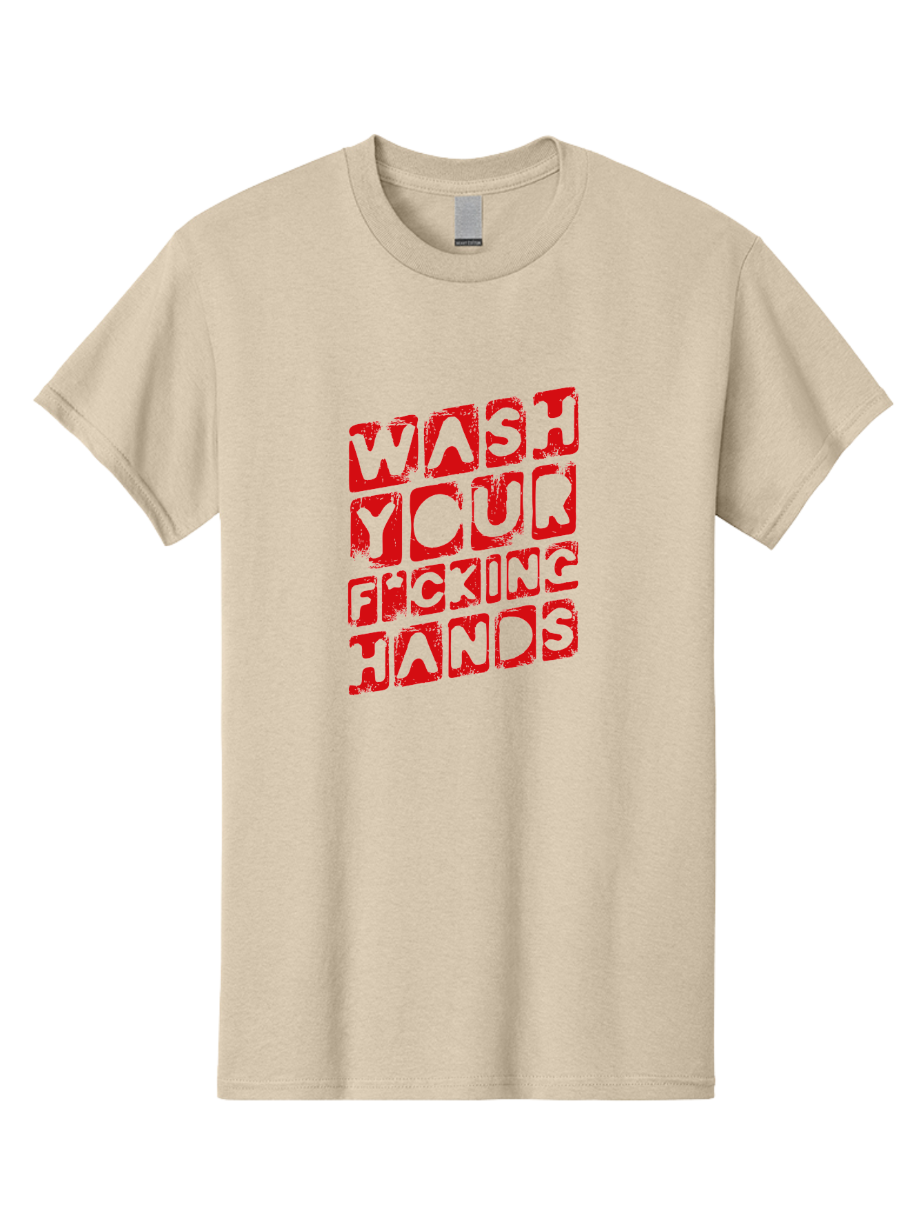 Wash-Your-F-King-Hands Men'S Graphic Tee, 100% Cotton, Comfortable Casual Summer Wear, Machine Washable, Hand Hygiene, Washing Hands, Health Awareness, Hygiene Reminder, Public Health Message, Cleanliness Is Key, Germs Be Gone, Stay Healthy Aab923
