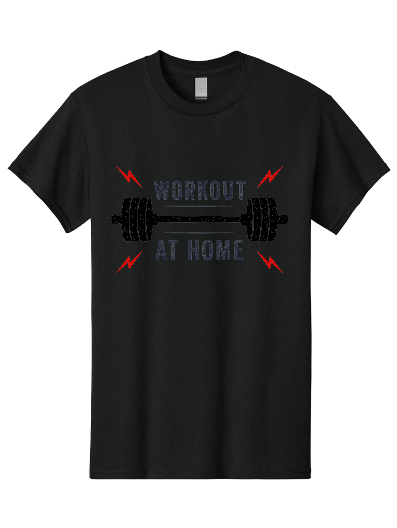 Workout-At-Home Men'S Graphic Tee, 100% Cotton, Comfortable Casual Summer Wear, Machine Washable, Home Workout, Fitness Motivation, Gym At Home, Exercise Routine, Weightlifting, Dumbbell Workout, Fitness Inspiration, Workout At Home Aab926