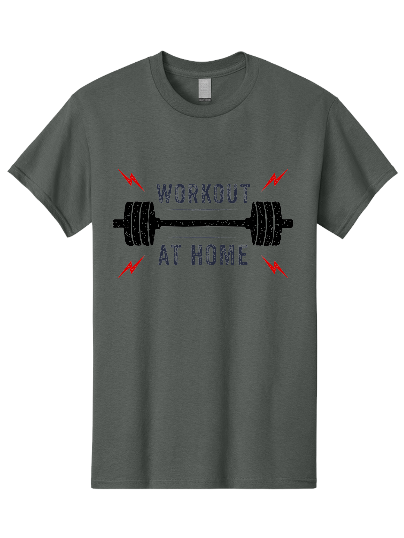 Workout-At-Home Men'S Graphic Tee, 100% Cotton, Comfortable Casual Summer Wear, Machine Washable, Home Workout, Fitness Motivation, Gym At Home, Exercise Routine, Weightlifting, Dumbbell Workout, Fitness Inspiration, Workout At Home Aab926