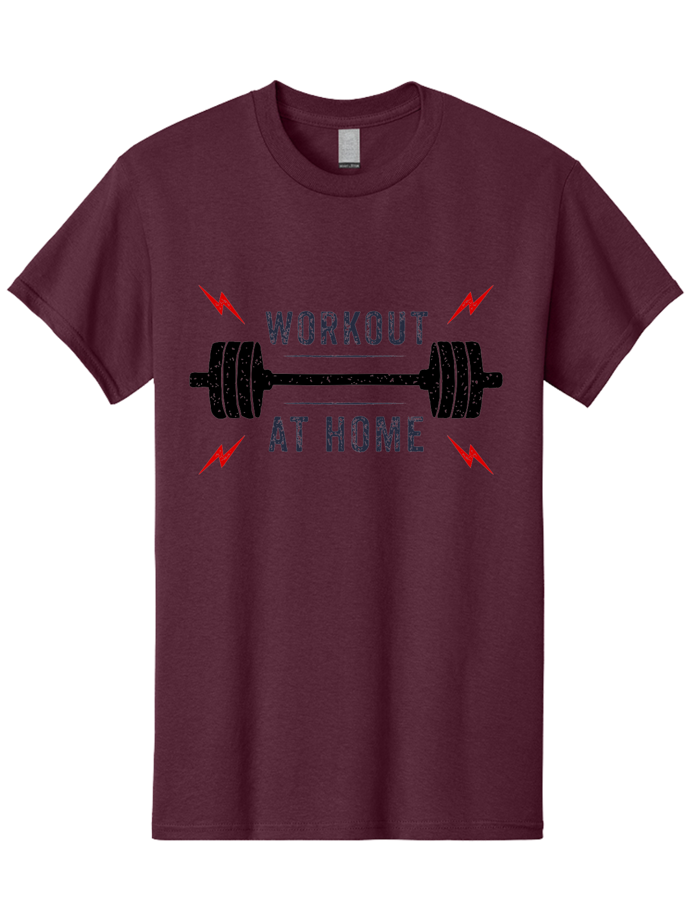Workout-At-Home Men'S Graphic Tee, 100% Cotton, Comfortable Casual Summer Wear, Machine Washable, Home Workout, Fitness Motivation, Gym At Home, Exercise Routine, Weightlifting, Dumbbell Workout, Fitness Inspiration, Workout At Home Aab926