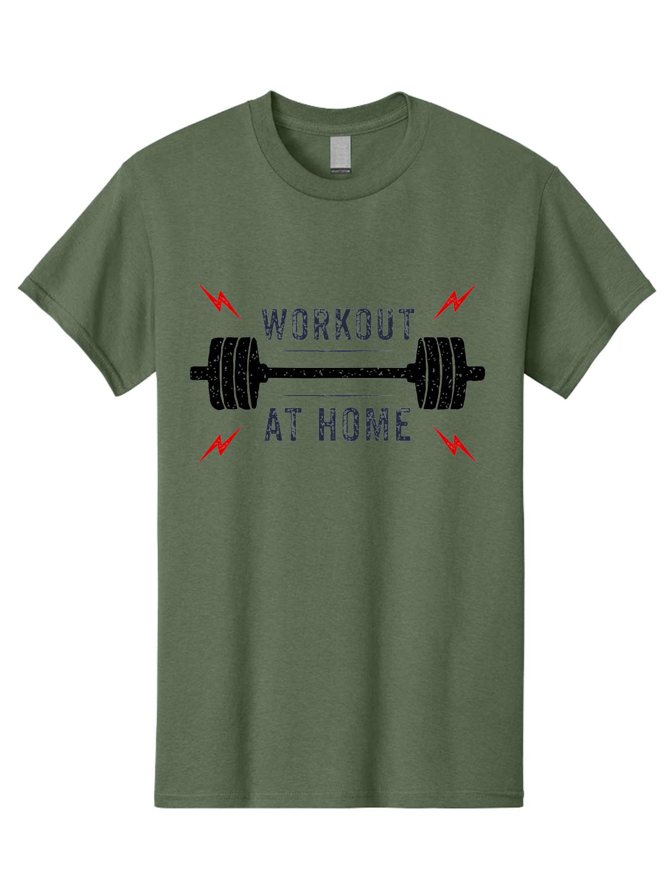 Workout-At-Home Men'S Graphic Tee, 100% Cotton, Comfortable Casual Summer Wear, Machine Washable, Home Workout, Fitness Motivation, Gym At Home, Exercise Routine, Weightlifting, Dumbbell Workout, Fitness Inspiration, Workout At Home Aab926