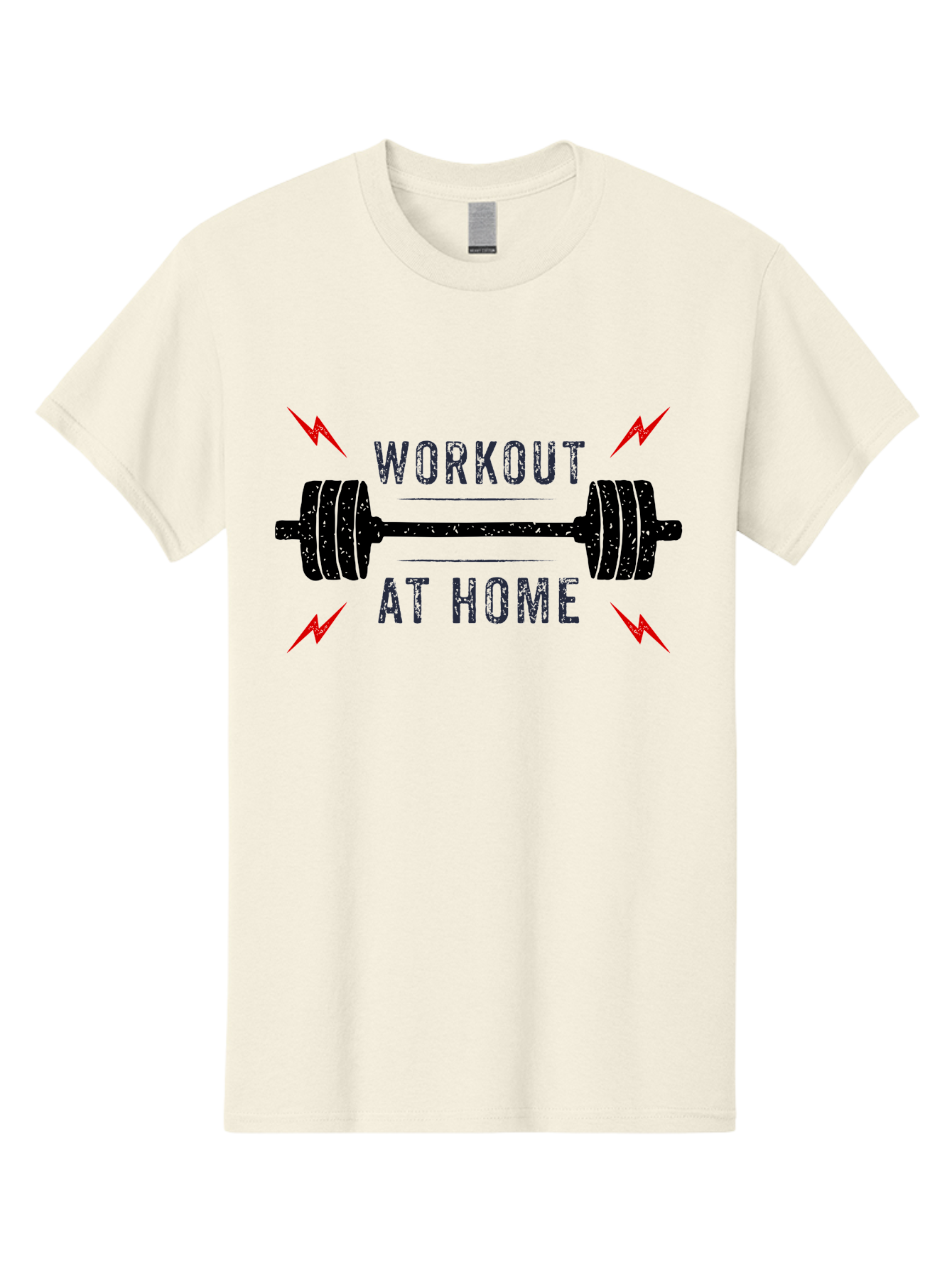 Workout-At-Home Men'S Graphic Tee, 100% Cotton, Comfortable Casual Summer Wear, Machine Washable, Home Workout, Fitness Motivation, Gym At Home, Exercise Routine, Weightlifting, Dumbbell Workout, Fitness Inspiration, Workout At Home Aab926